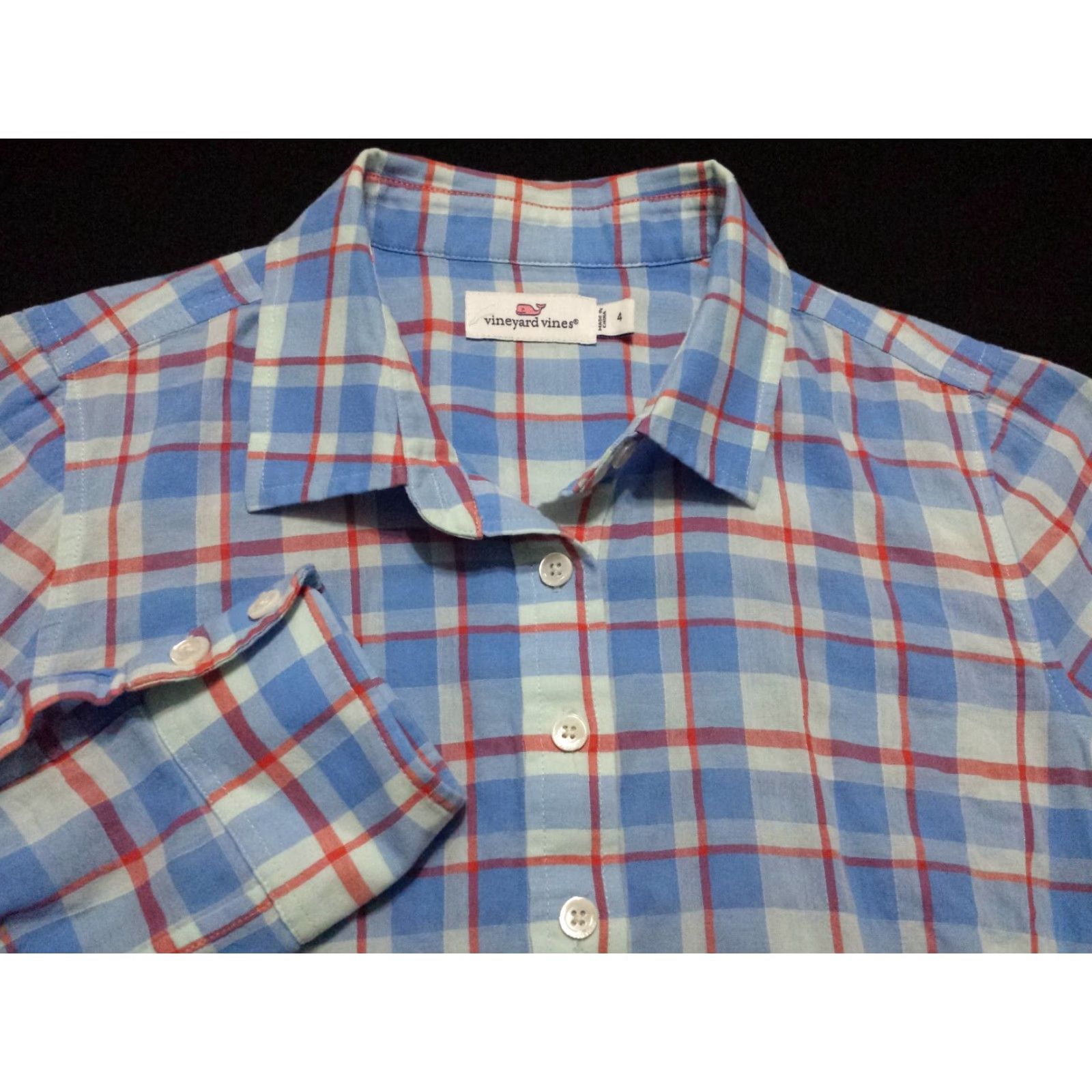 Vineyard Vines Vineyard Vines Shirt Womens sz 4 L/S Button-Front Multicolor Plaid Pullover Shirt Size S / US 4 / IT 40 - 2 Thumbnail
