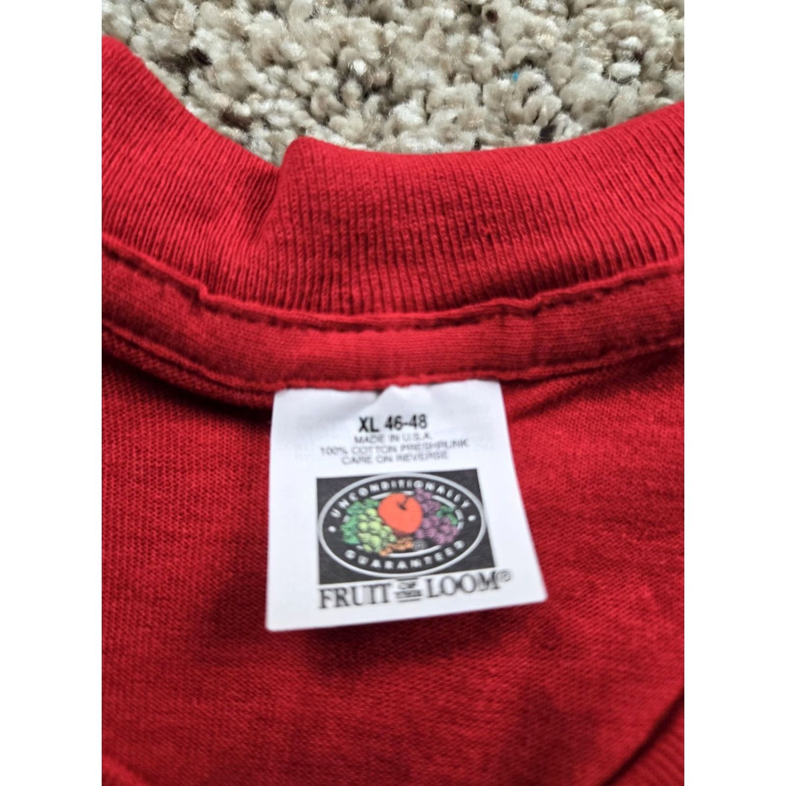 Fruit Of The Loom VINTAGE Fruit of the Loom Shirt Mens XL Red Pocket USA 90s Crew Neck Short Sleeve Size US XL / EU 56 / 4 - 4 Thumbnail