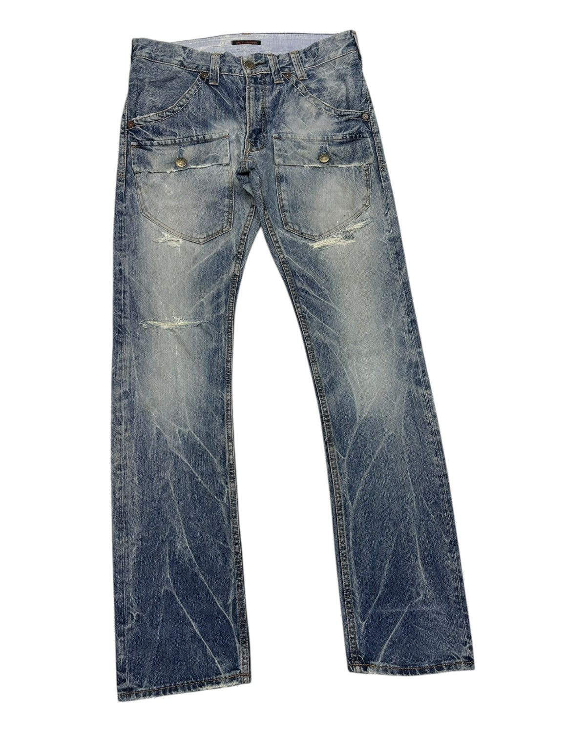 Hysteric Glamour × Japanese Brand × Kapital 🔥BLUE WAY Distressed Denim Union Made Ripped Jeans Size US 32 / EU 48 - 5 Thumbnail