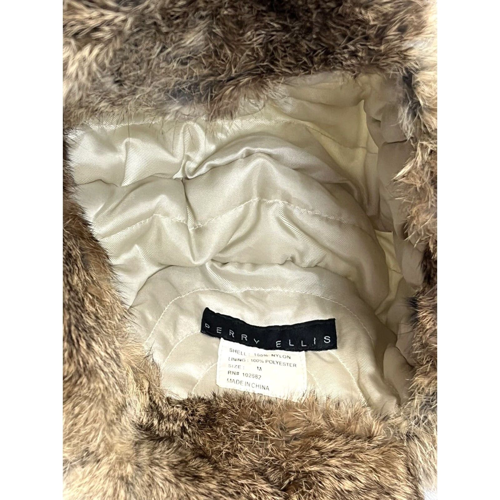 Perry Ellis Perry Ellis Hat Trapper Real Rabbit Fur GUC Sz M Men Tan Size ONE SIZE - 6 Thumbnail