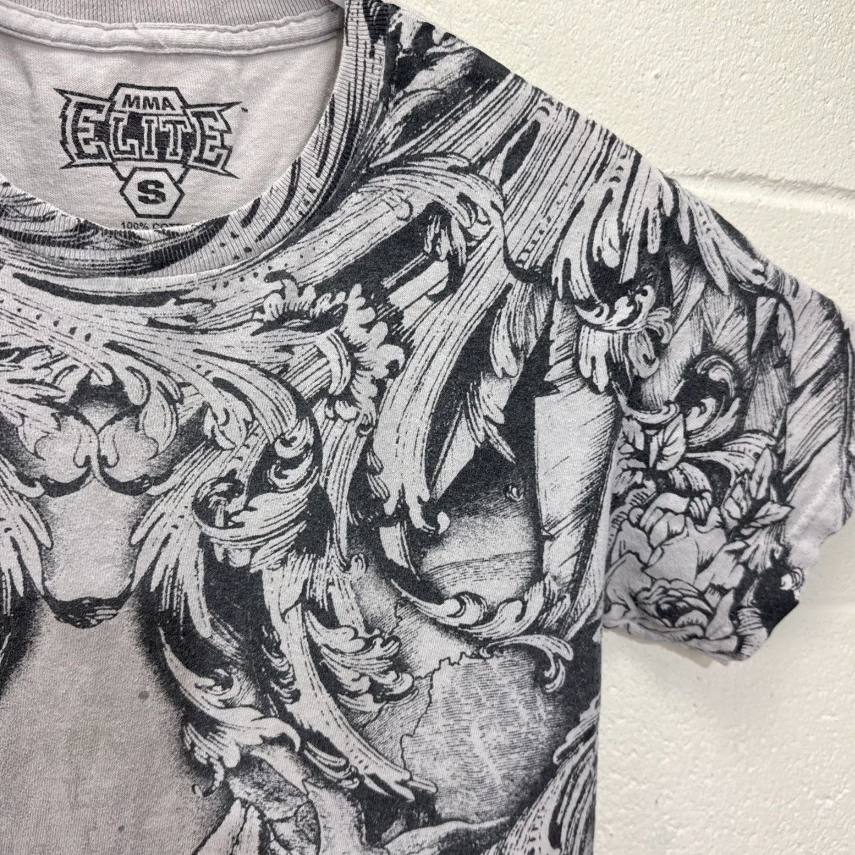 Vintage VINTAGE MMA Elite Graphic T-Shirt Men Small Gray Skull Goth Punk Retro Size US S / EU 44-46 / 1 - 6 Thumbnail