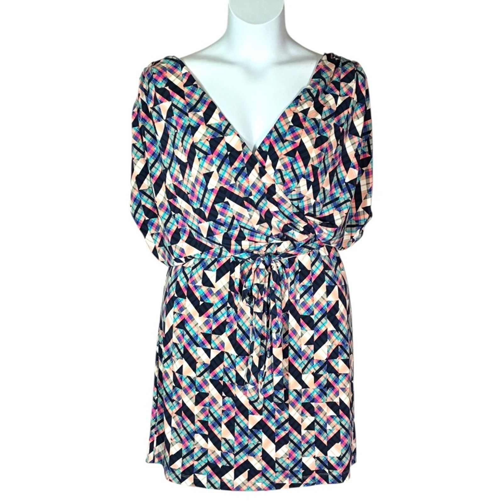 Jessica Simpson Jessica Simpson Size 12 Abstract Geometric Wrap Dress Belted Size XL / US 12-14 / IT 48-50 - 1 Thumbnail