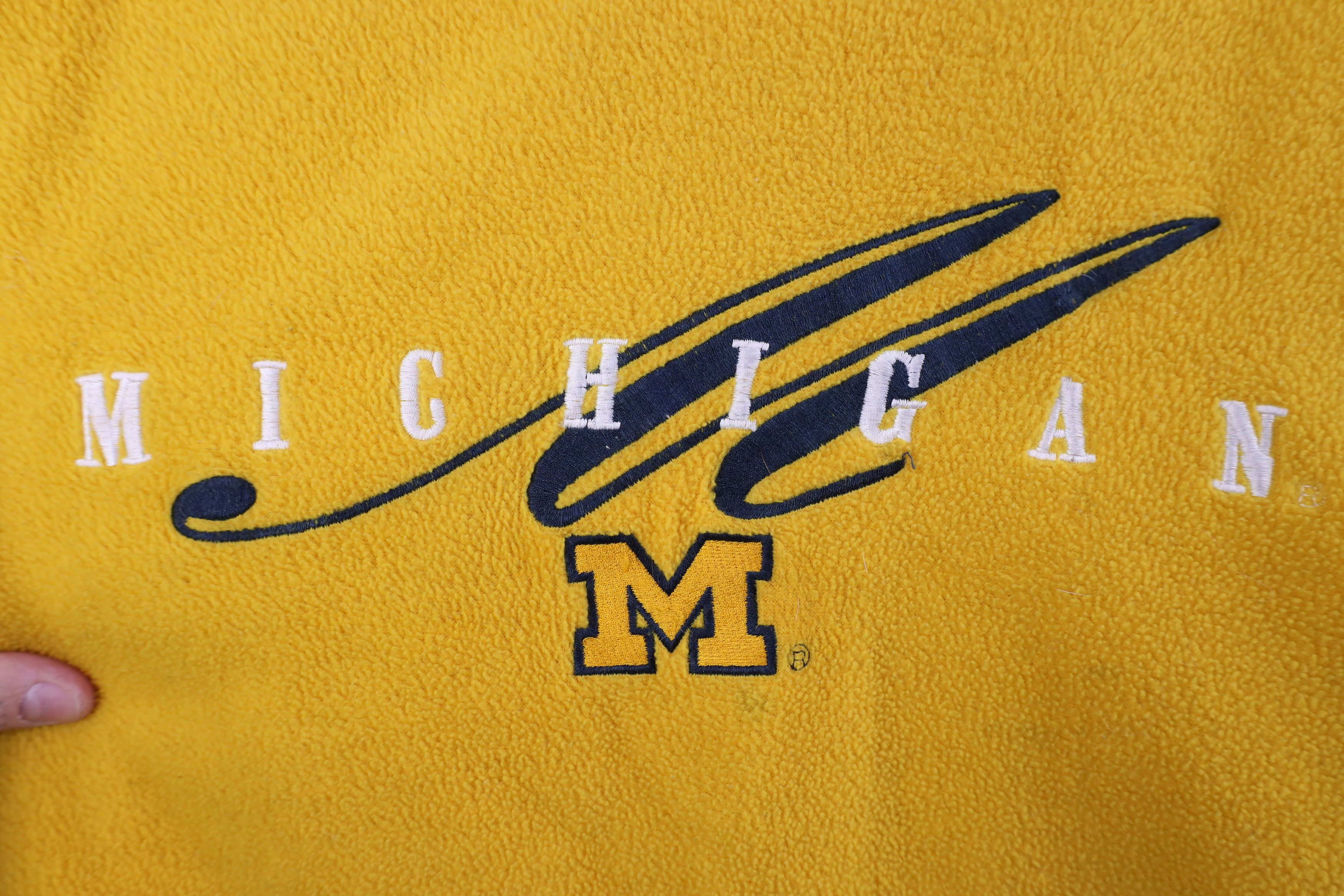 Vintage Vintage 90s University of Michigan Fleece Sweatshirt Size L / US 10 / IT 46 - 4 Thumbnail
