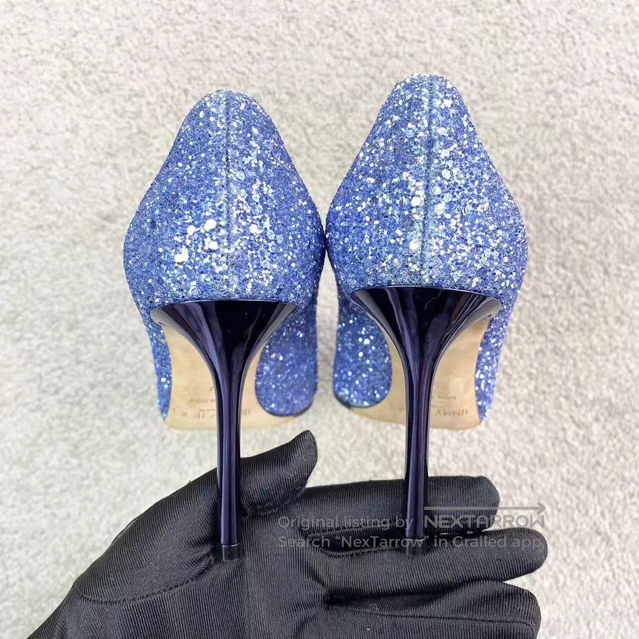 Jimmy Choo Jimmy Choo Blue fine diamond heels| Size US 6.5 / IT 36.5 - 6 Thumbnail