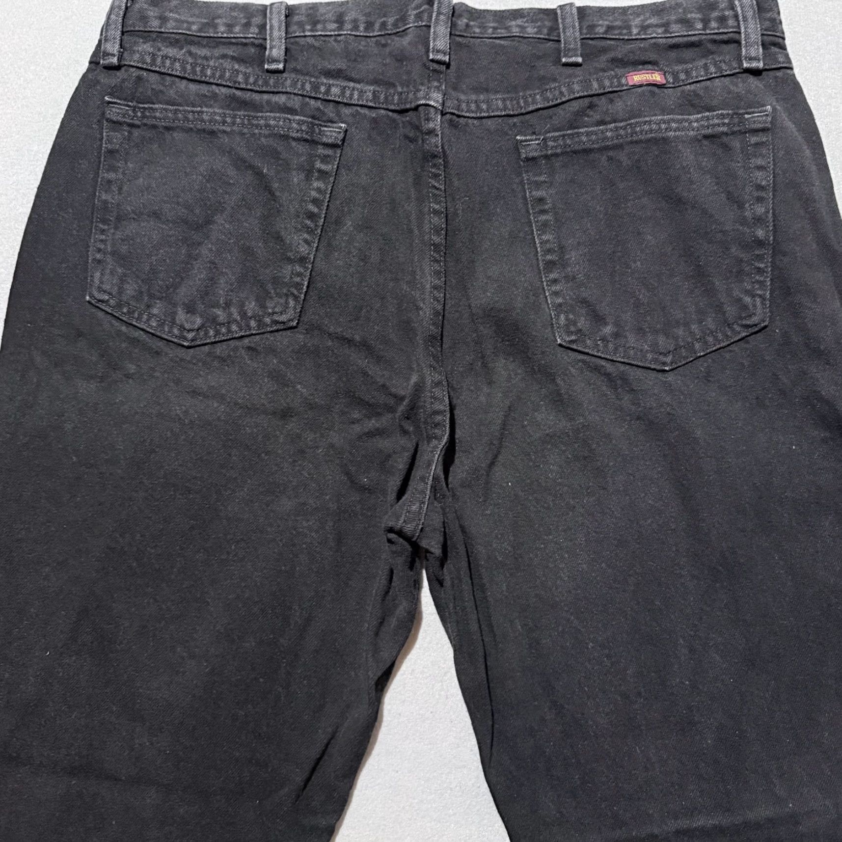 Vintage VINTAGE Rustler Jeans Men Black Denim Pockets High Rise Relaxed Straight 40x30 Size US 40 / EU 56 - 4 Thumbnail