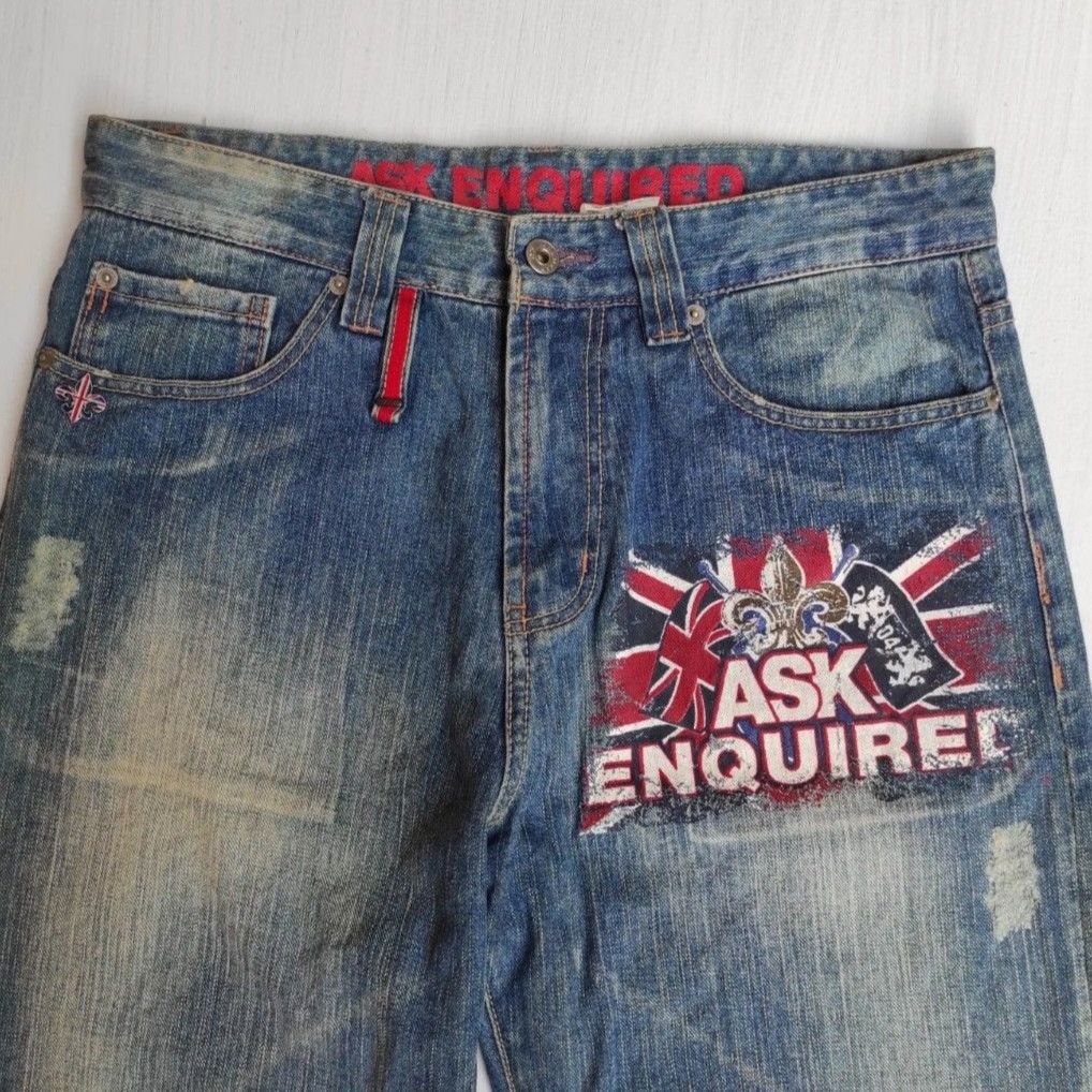 Le Grande Bleu (L.G.B.) ASK London Flag Denim Jeans Size US 30 / EU 46 - 4 Thumbnail