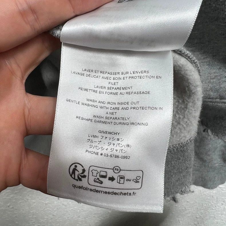 Givenchy Givenchy Light gray hooded ripped crewneck sweatshirt, siz Size US M / EU 48-50 / 2 - 4 Thumbnail