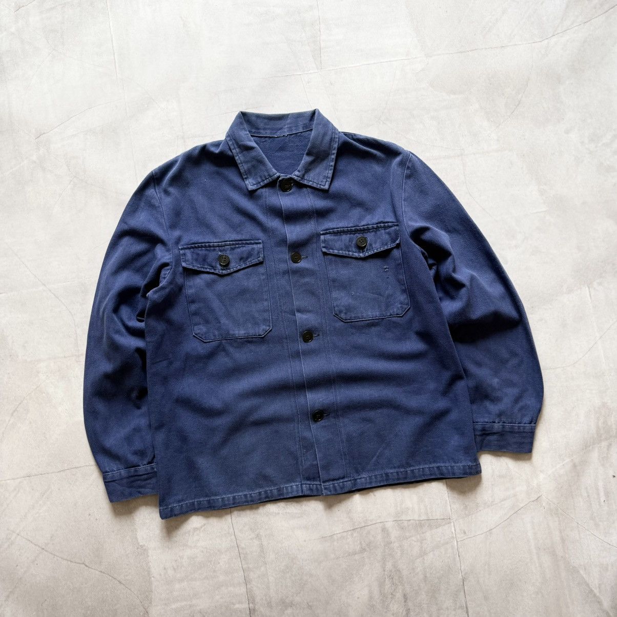 Le Laboureur Vintage French Work Pocket Shirt Jacket 80-90s Army Eclair Size US M / EU 48-50 / 2 - 1 Thumbnail