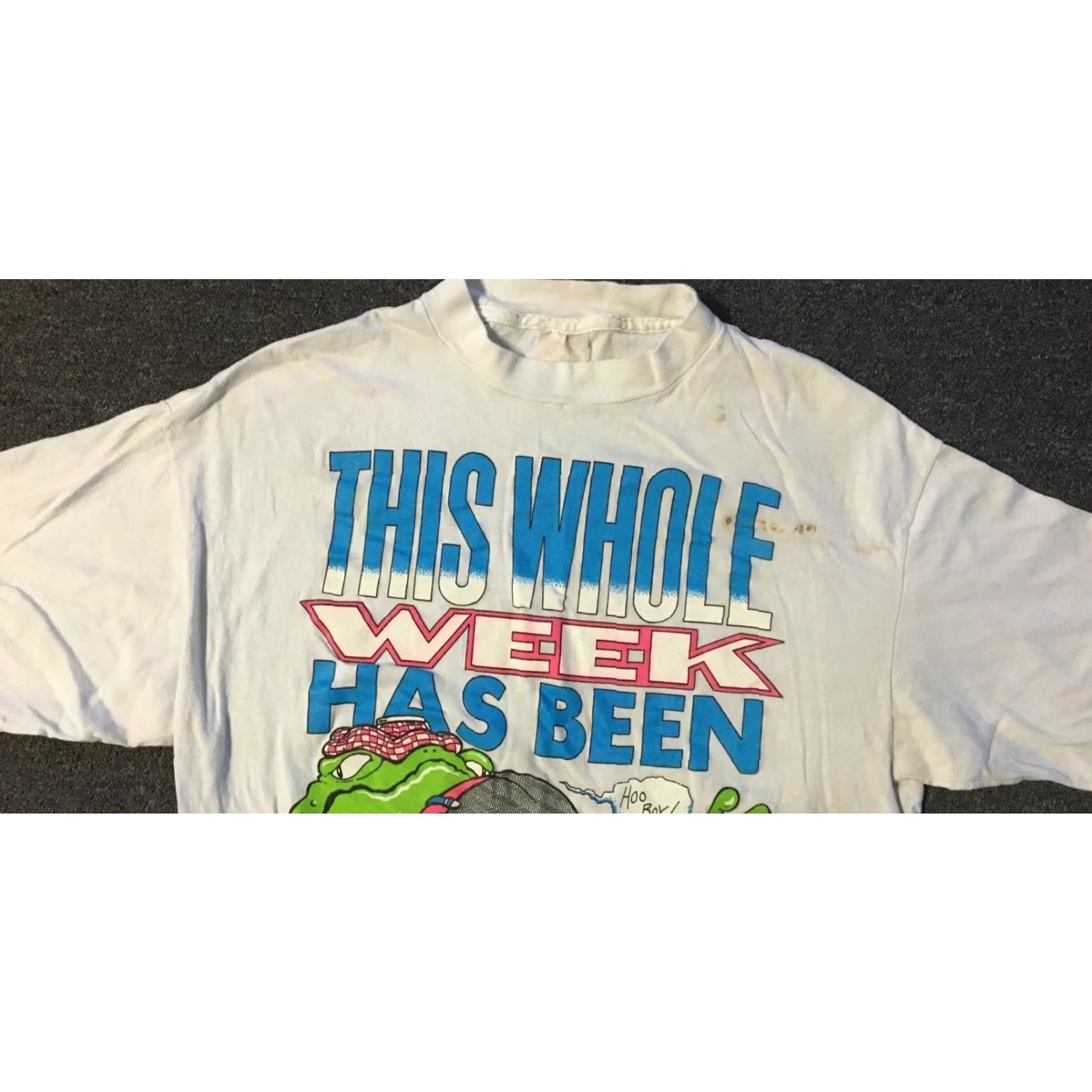 Vintage VINTAGE This Whole Week Has Been Monday Faded Distress Shirt XL White Men Short Sleeve T-Shirt Casual Grunge Funny Humour 80s 90s USA USA Front Size US XL / EU 56 / 4 - 6 Thumbnail