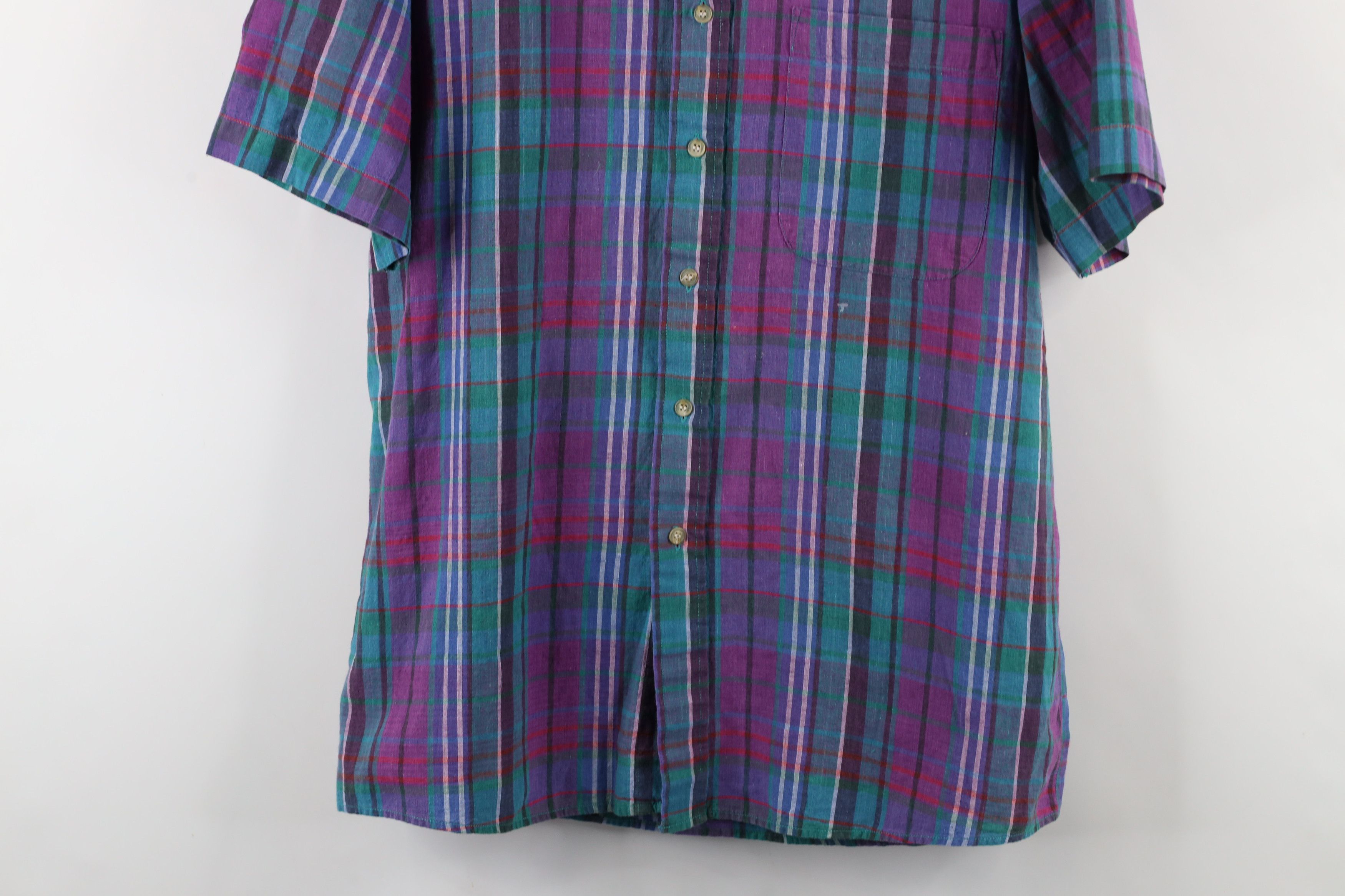 Vintage Vintage 90s Streetwear India Madras Plaid Button Down Shirt Size US M / EU 48-50 / 2 - 3 Thumbnail