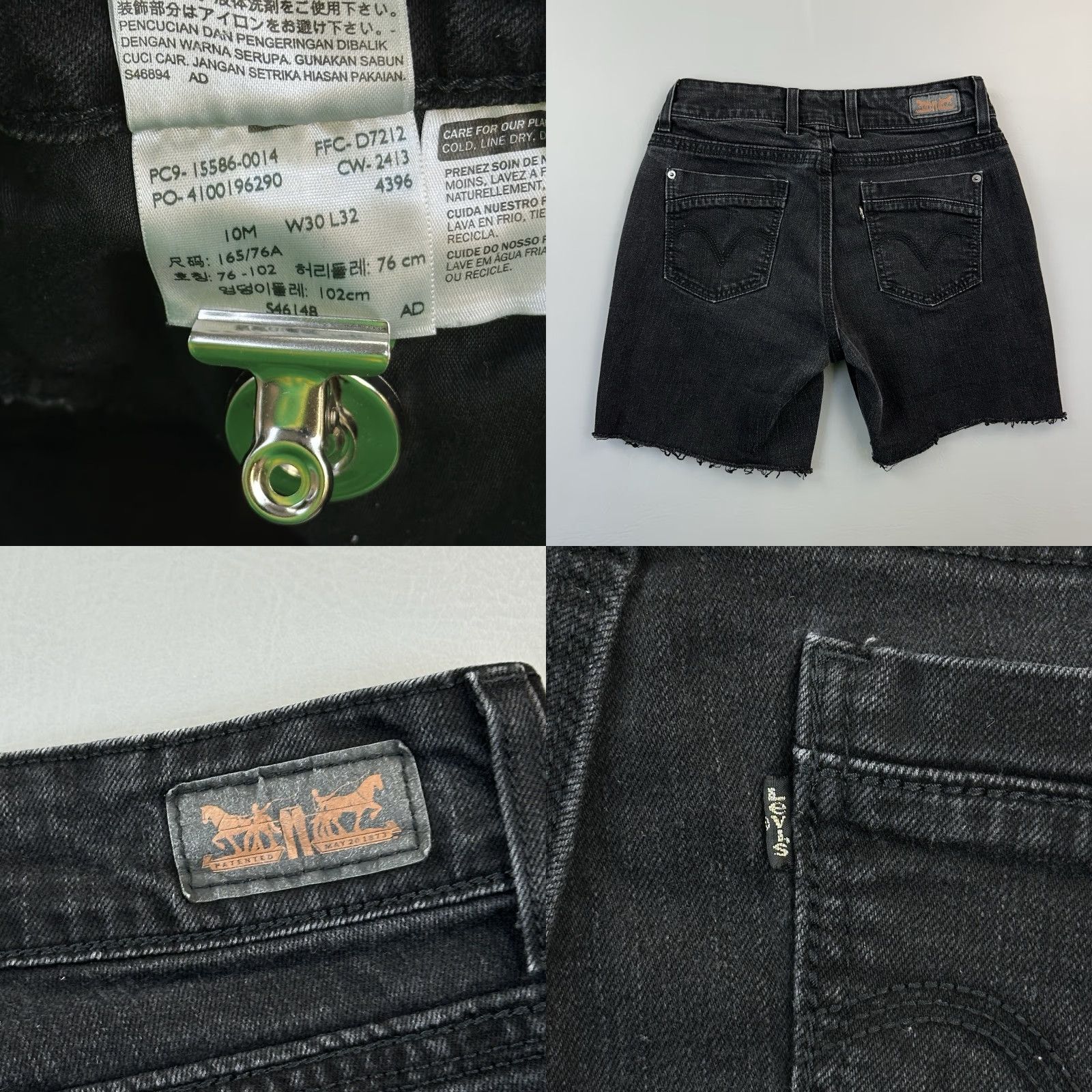 Levi's VINTAGE Levi's Shorts Women 30 Black 529 Curvy Skinny Leg Cut-Off Distressed Stretch Denim 6 Inseam Jeans Casual Womens Retro 90s Size 30" / US 8 / IT 44 - 8 Thumbnail