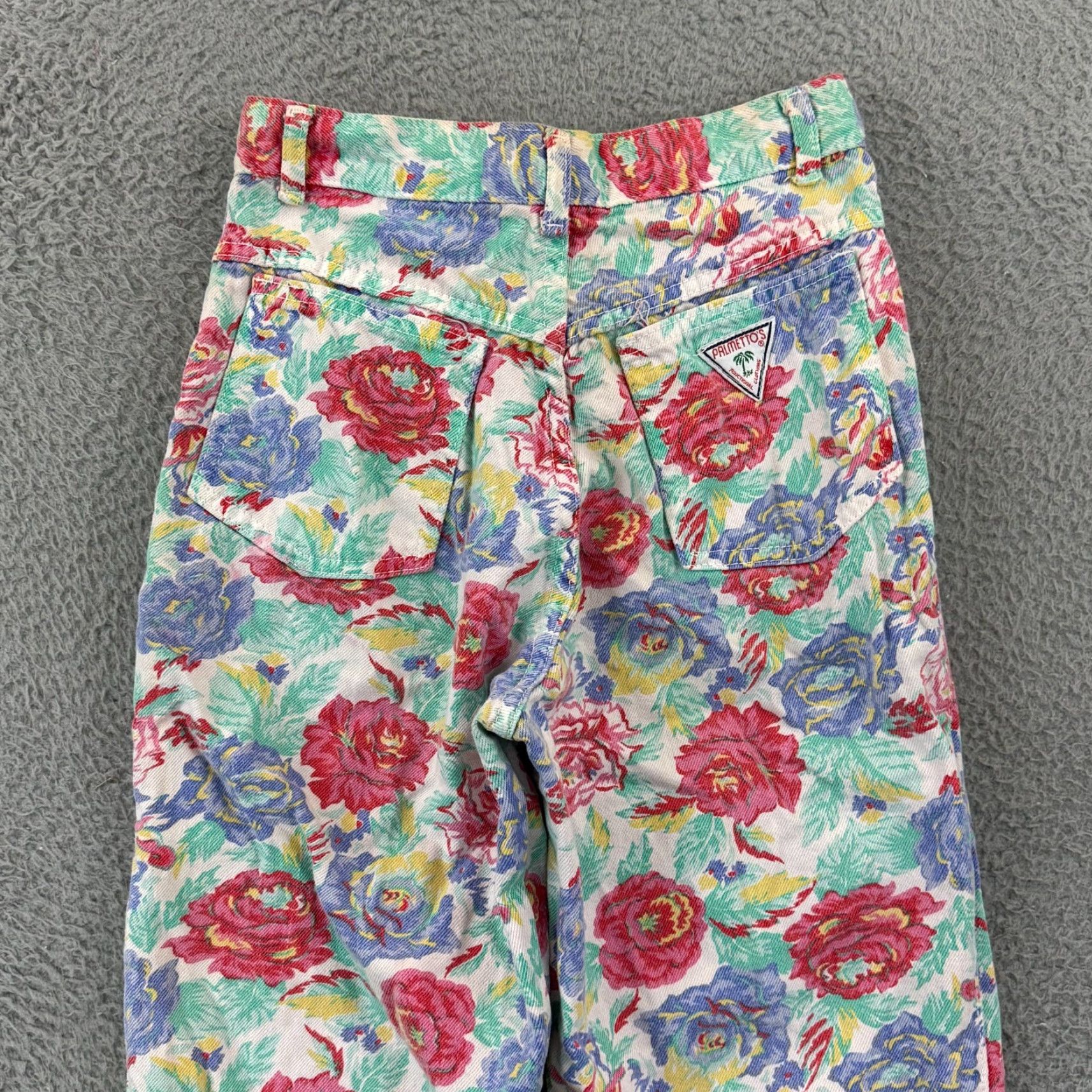 Vintage VINTAGE Palmettos Jeans Juniors 7 High Waisted Floral Pastel 80s Straight Casual Womens Boys Girls Mens Size 28" / US 6 / IT 42 - 6 Thumbnail