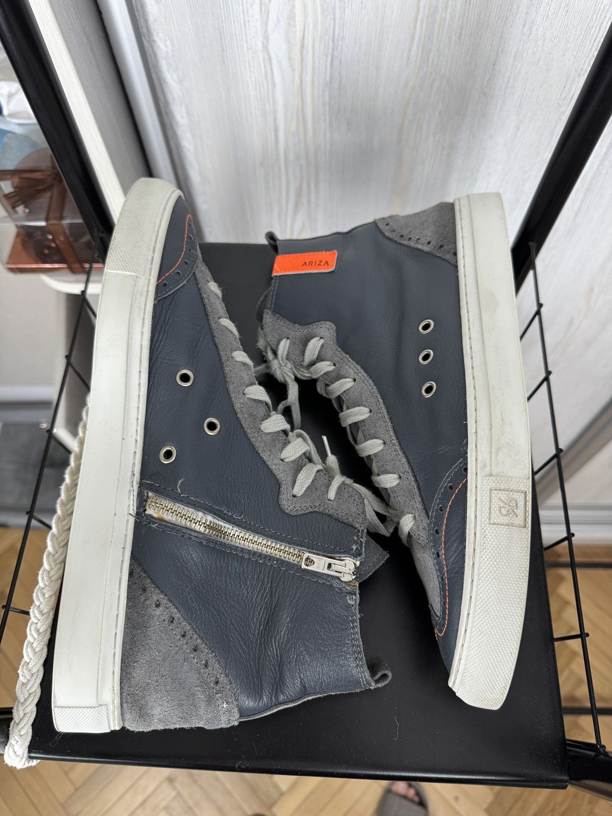 Other RUBIROSA Ariza Grey Hi-Top sneakers Trainers In Leather Size US 13 / EU 46 - 8 Thumbnail