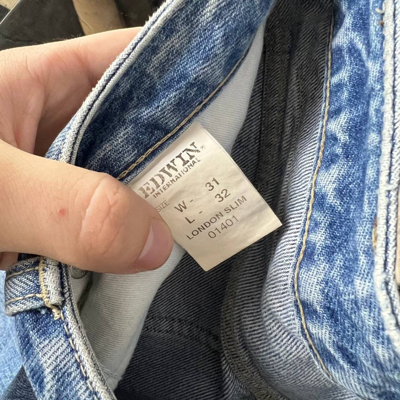 Edwin Crazy Vintage Edwin Denim Slim Baby Blue Jeans Y2k Size US 31 - 8 Thumbnail