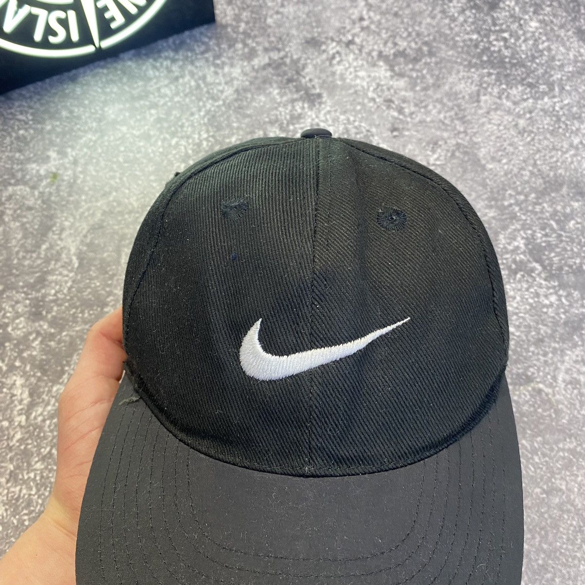 Vintage Vintage Nike Big Swoosh 90’s Rap Black Streetwear cap Size ONE SIZE - 3 Thumbnail