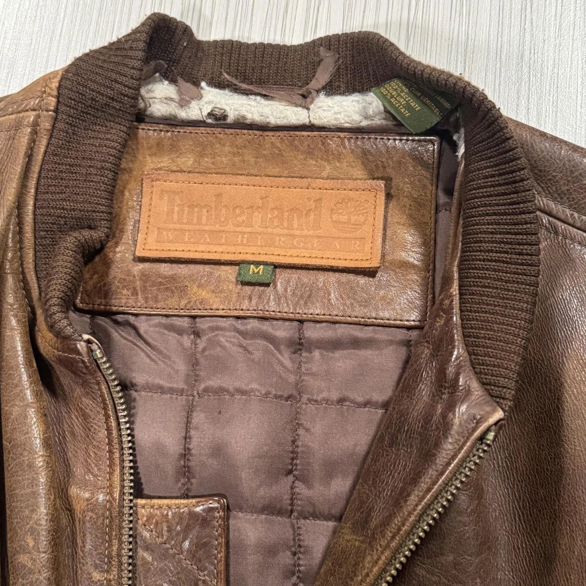 Timberland Vintage Timberland Weathergear Brown Leather Jacket (Size M) Size US M / EU 48-50 / 2 - 3 Thumbnail