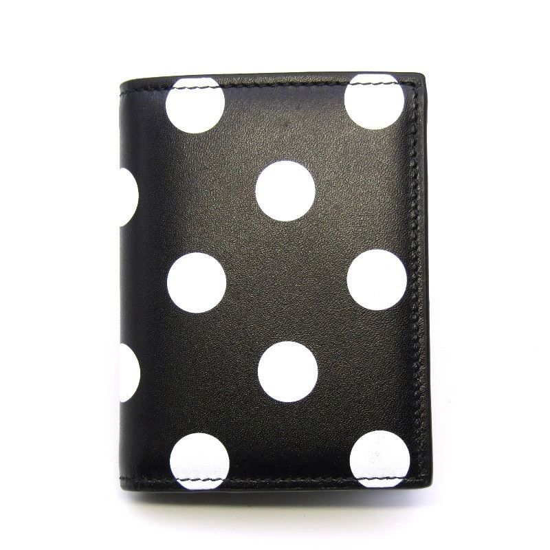 Wallet Polka Dot Pattern Card Case Black