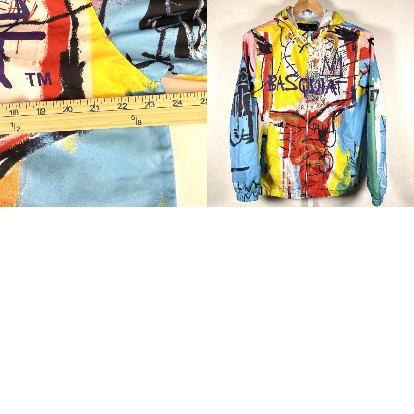 Members Only VINTAGE Jean Michel Basquiat Members Only Windbreaker Hooded Jacket Men’s Size Medium Size US 31 - 8 Thumbnail