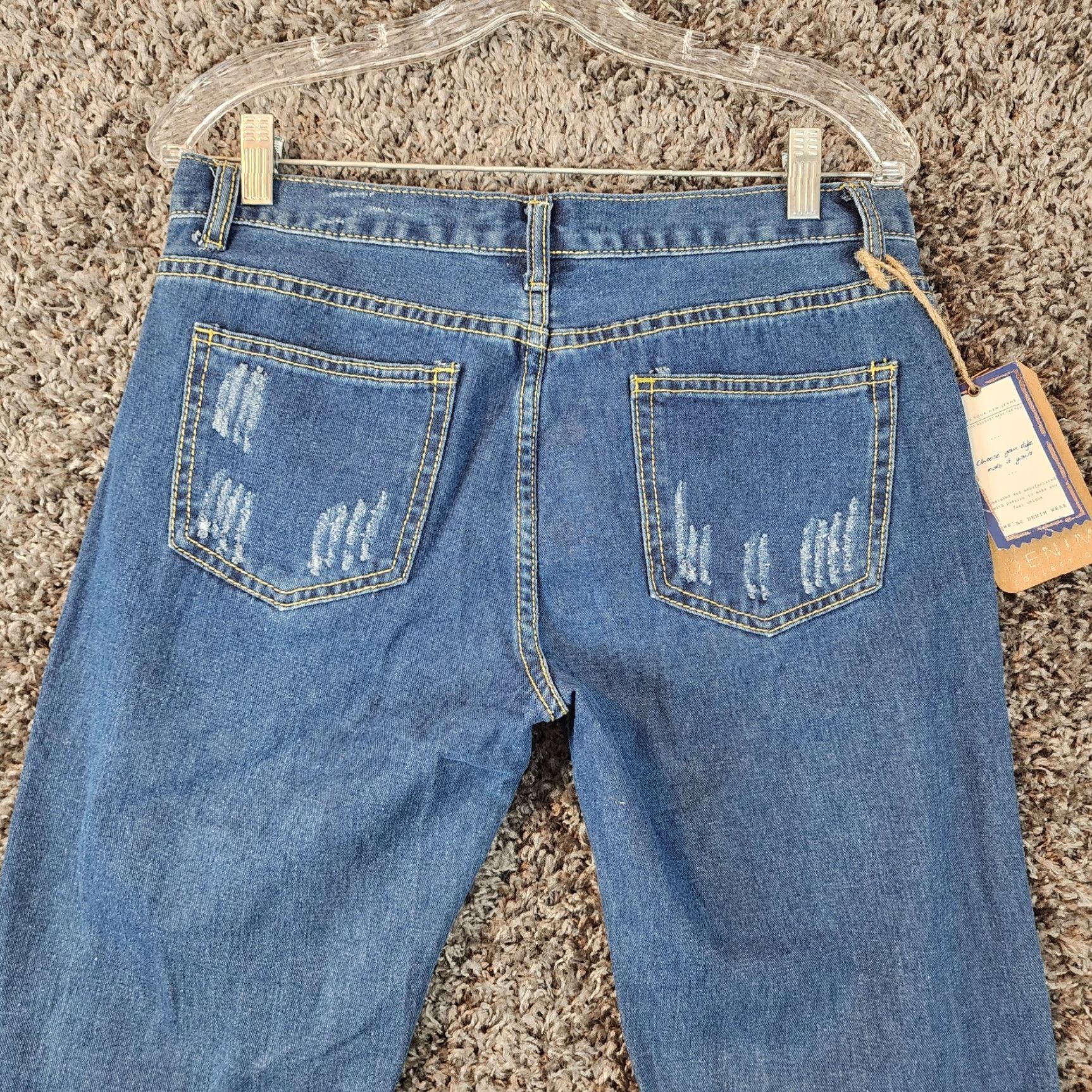 Denime VINTAGE We're Denim Wear Womens Skinny Jeans Distressed Blue 90s Size 29 Size 24" / US 00 / IT 34 - 8 Thumbnail