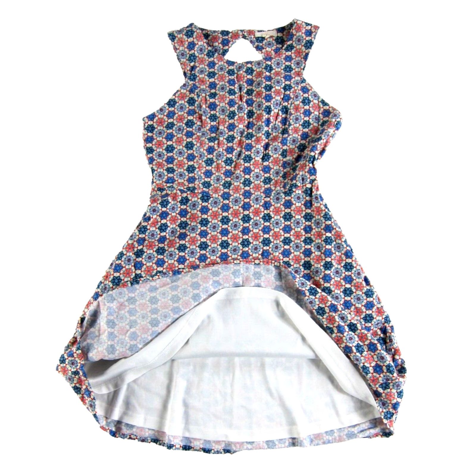 Anthropologie Anthropology Shirt Womens M Red Floral Geometric Pockets Sleeveless Midi Dress Size M / US 6-8 / IT 42-44 - 5 Thumbnail