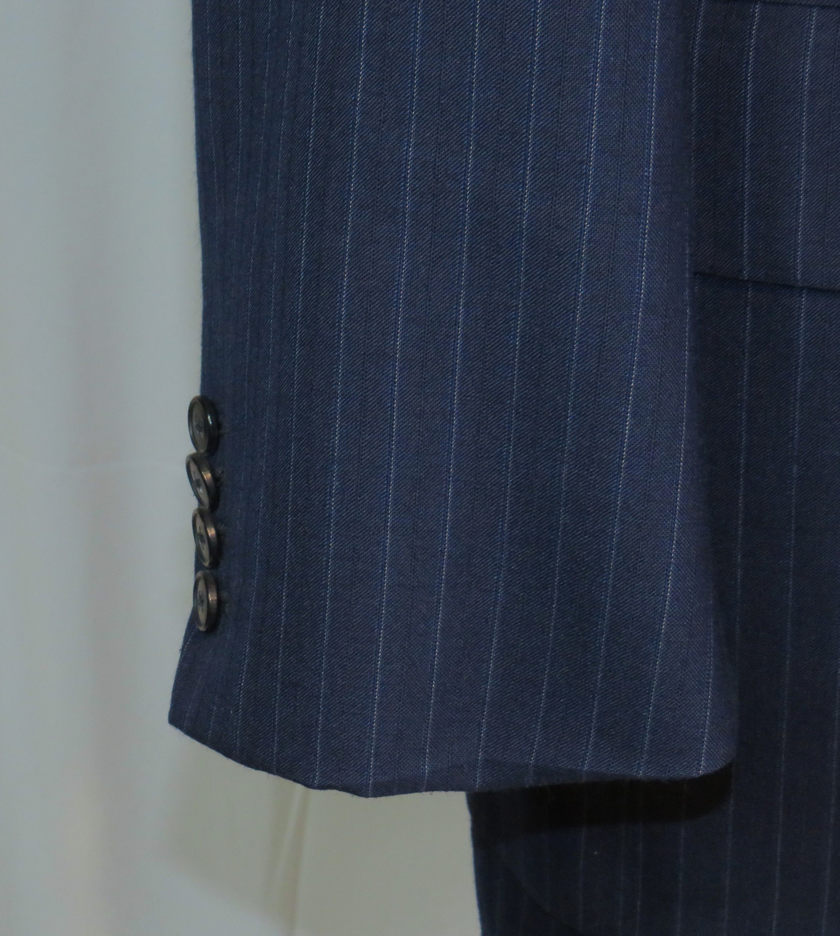 Other Emilio Dormuiel Vintage Blue Striped Two Button Suit 40R Size 40R - 10 Thumbnail