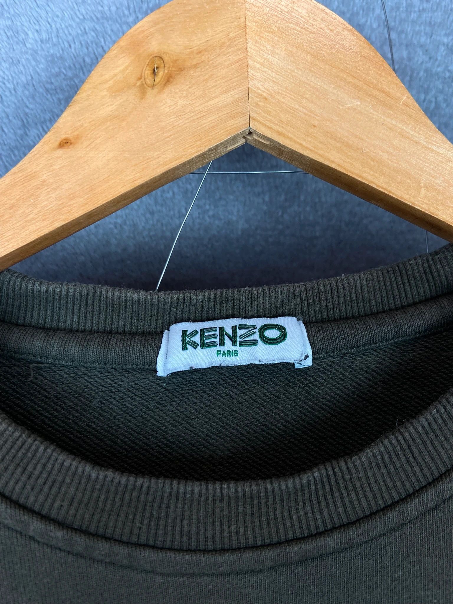 Kenzo Crewneck Kenzo Paris khaki minimal designer logo piece Size US L / EU 52-54 / 3 - 3 Thumbnail