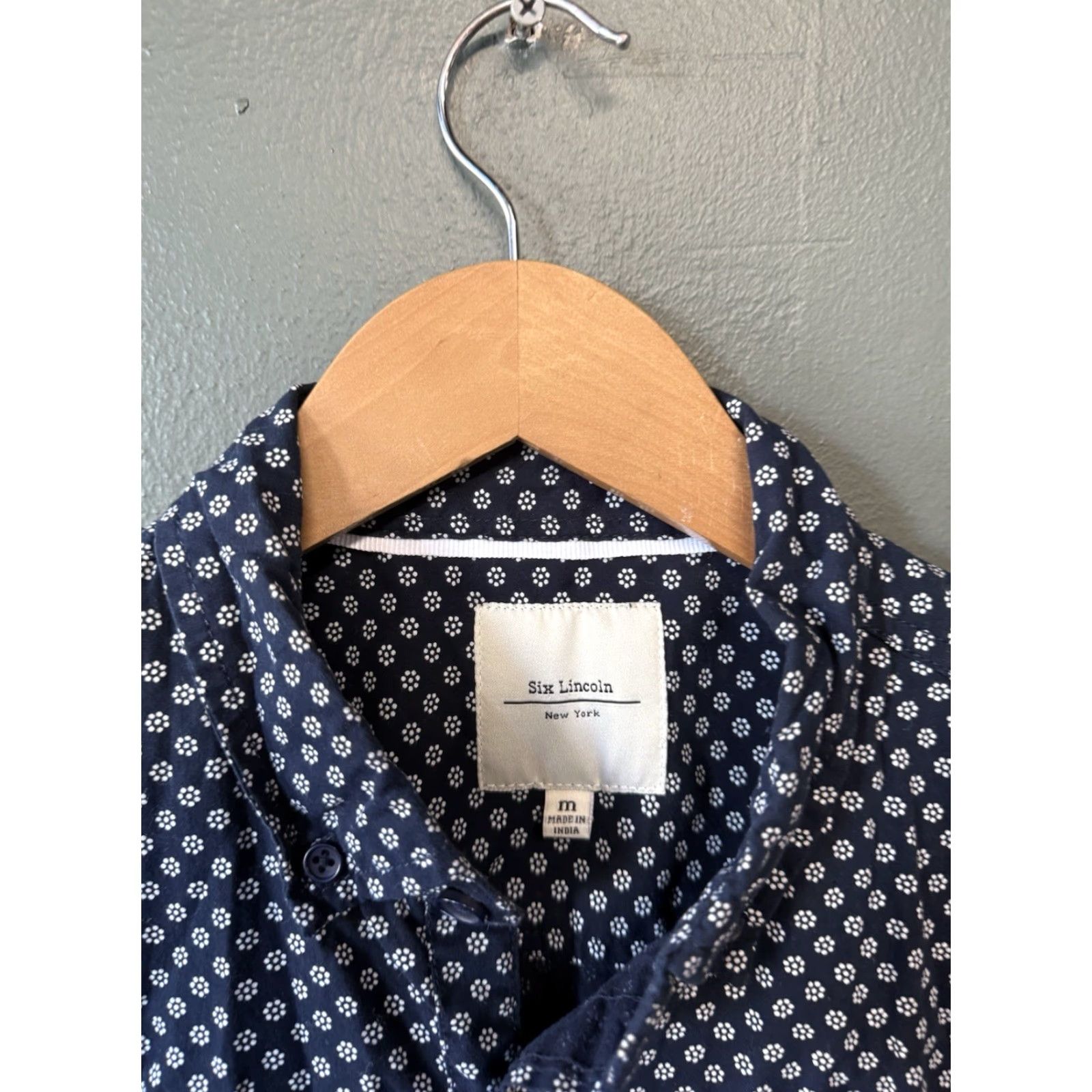 Vintage Six Lincoln Shirt Short Sleeve Button-Up Floral Blue Mens Medium Size US M / EU 48-50 / 2 - 3 Thumbnail