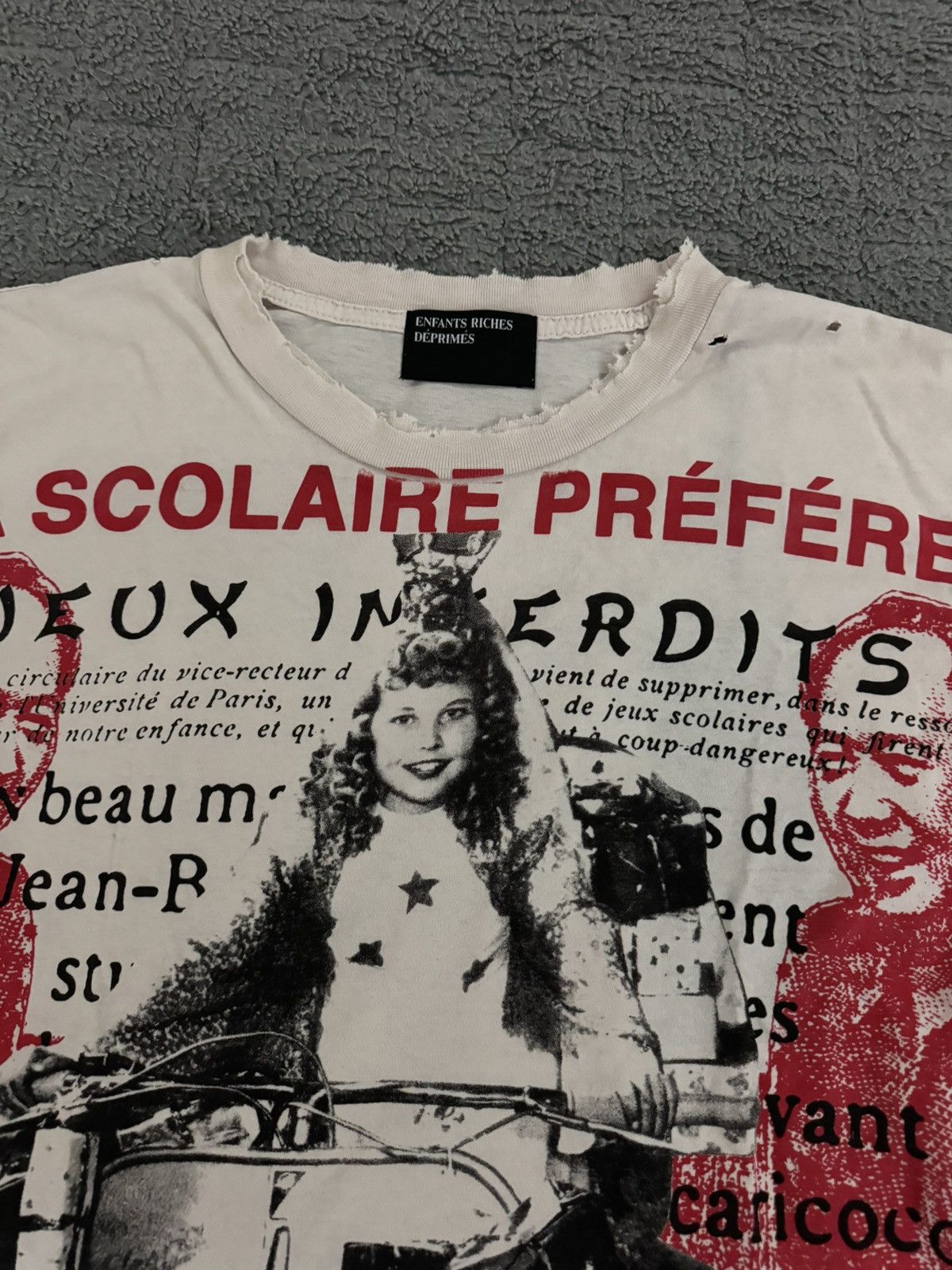 Enfants Riches Deprimes ERD LA SCOLAIRE PRÉFÉREE T-SHIRT ANTIQUE WHITE ❤️🏳️ Size US XL / EU 56 / 4 - 3 Thumbnail