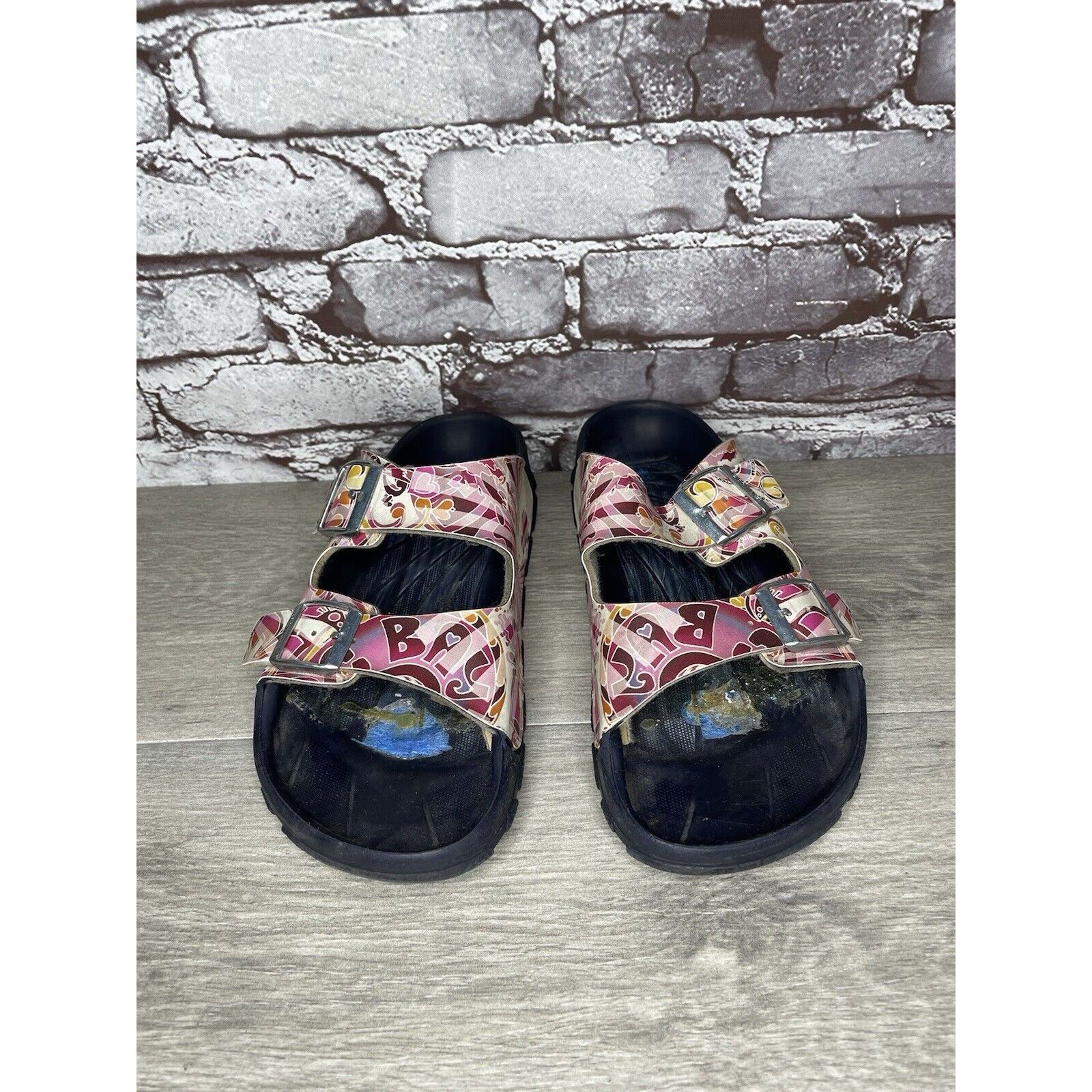 Birkenstock Birki’s Bay Heart Floral Arizona Pink Slides Sandals Women S Size US 10.5 / IT 40.5 - 3 Thumbnail