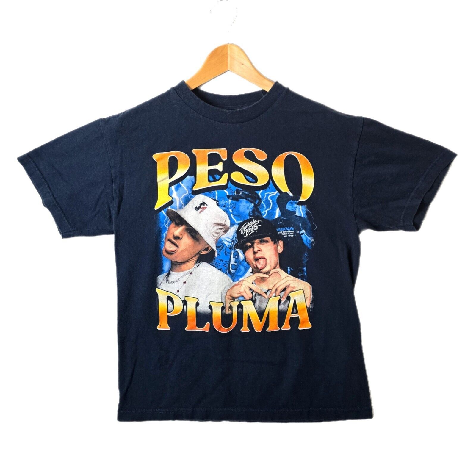 Rap Tees Peso Pluma Shirt Medium Blue Concert Rap Tee Spanish Vintage Size US M / EU 48-50 / 2 - 1 Thumbnail