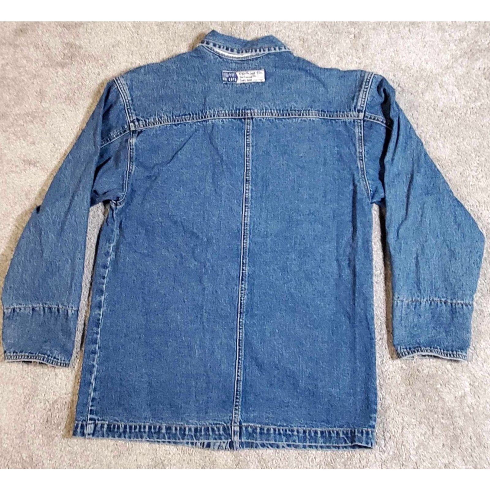 ESPIRIT VINTAGE Espirit Jacket Unisex Adults S Blue Denim Coat Workwear 90s Classic Size 28" / US 6 / IT 42 - 3 Thumbnail