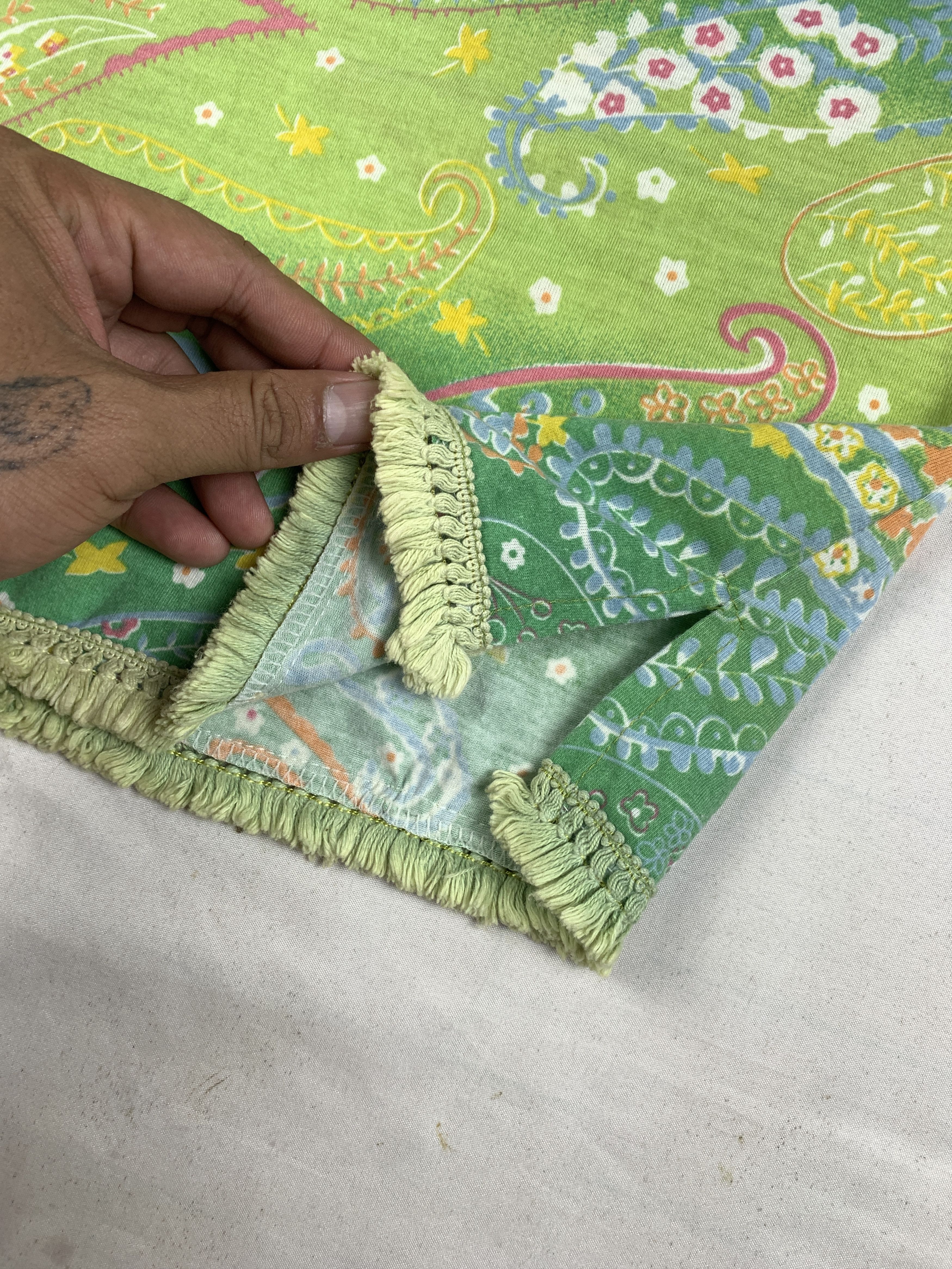 Japanese Brand Paisley Floral Gradiation Green Halter Cami Top (S) Size S / US 4 / IT 40 - 5 Thumbnail