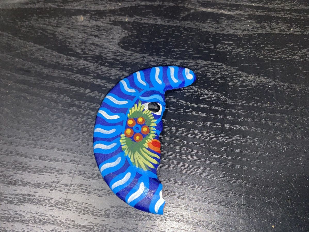 Handmade × Homemade Crescent 🌙 moon colorful artsy painted magnet home office ! Size ONE SIZE - 2 Thumbnail