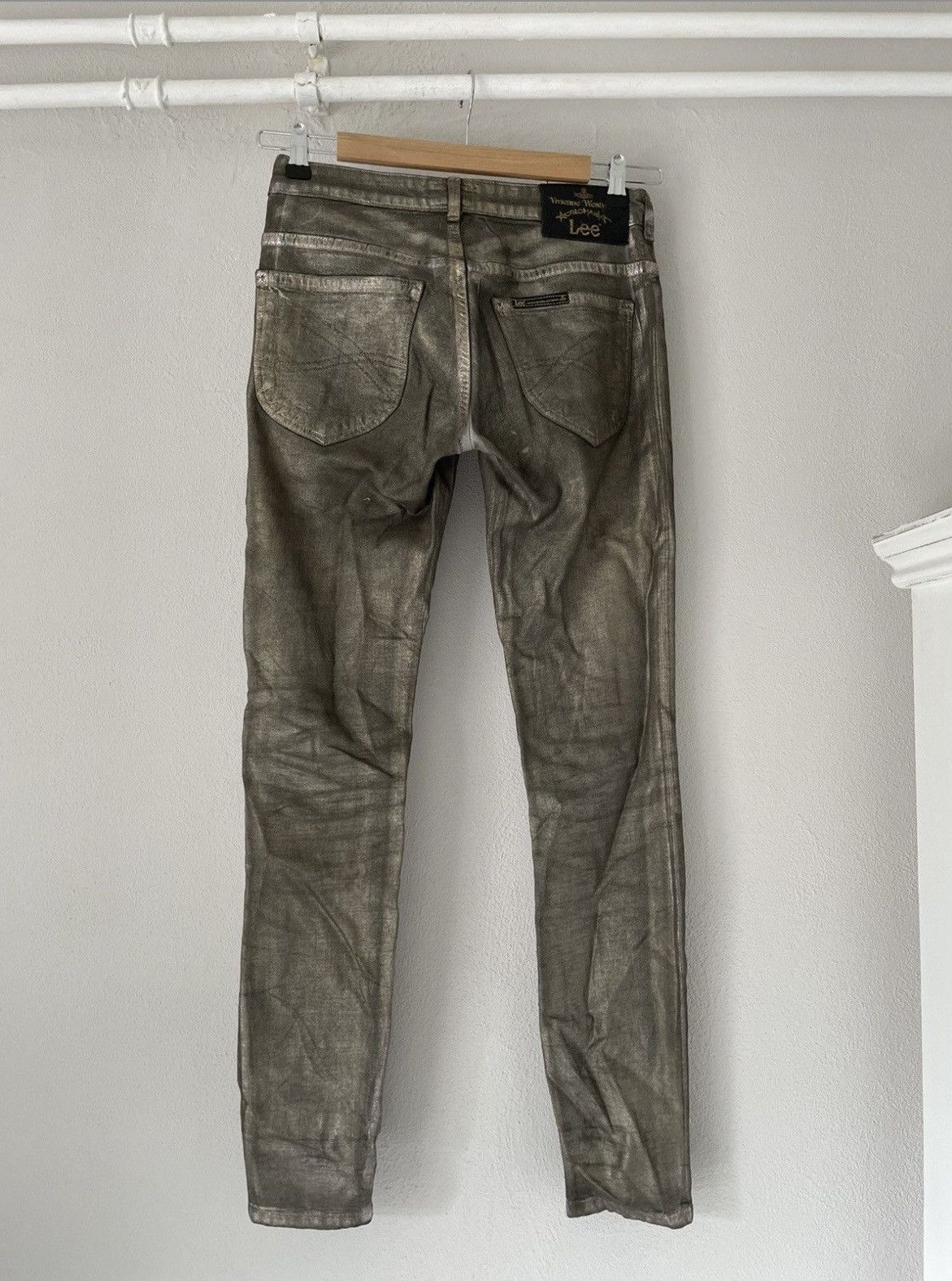 Lee × Vivienne Westwood Silver and Iridescent Jeans Size US 27 - 2 Thumbnail