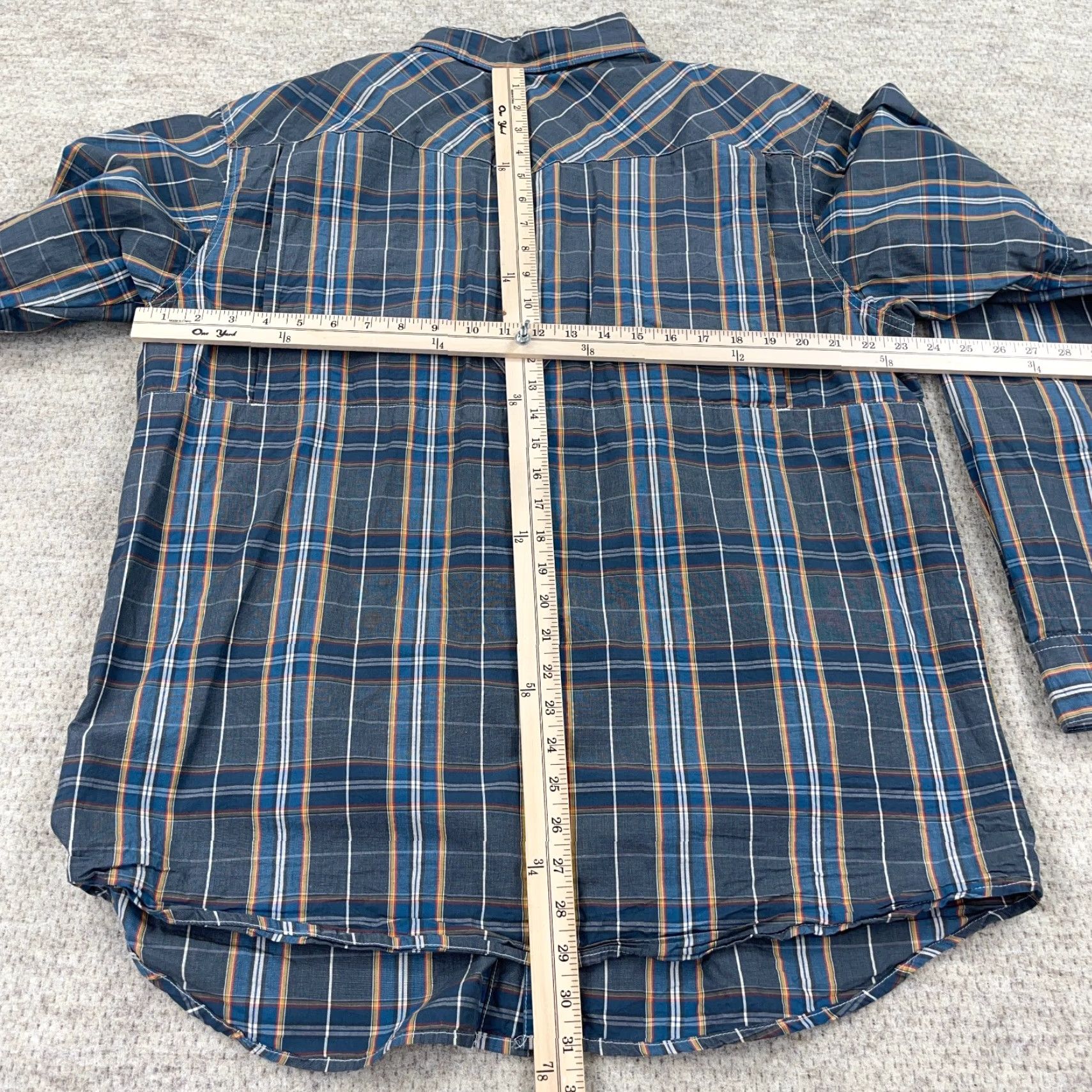 Vintage Columbia PFG Shirt Men XL Blue Plaid Pearl Snap Button-Up Long Sleeve Fishing Outdoor Camp Mens Size US XL / EU 56 / 4 - 7 Thumbnail