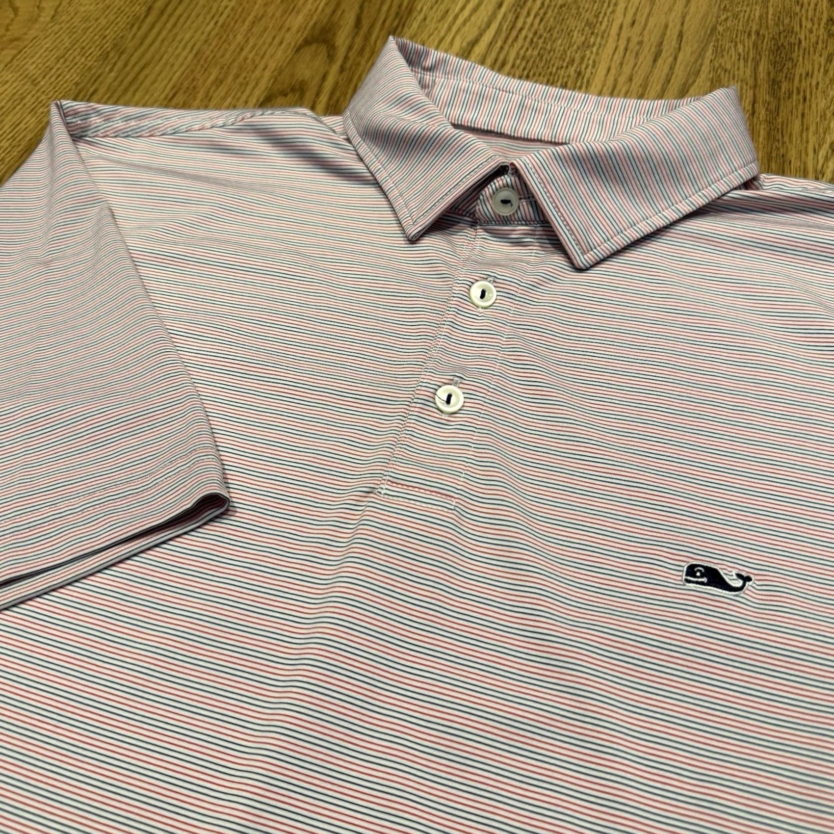 Vineyard Vines Vineyard Vines Polo Shirt Men’s XL Performance Stretch Red Blue Stripe Multicolor Short Sleeve Golf Polo Shirt Size US XL / EU 56 / 4 - 2 Thumbnail