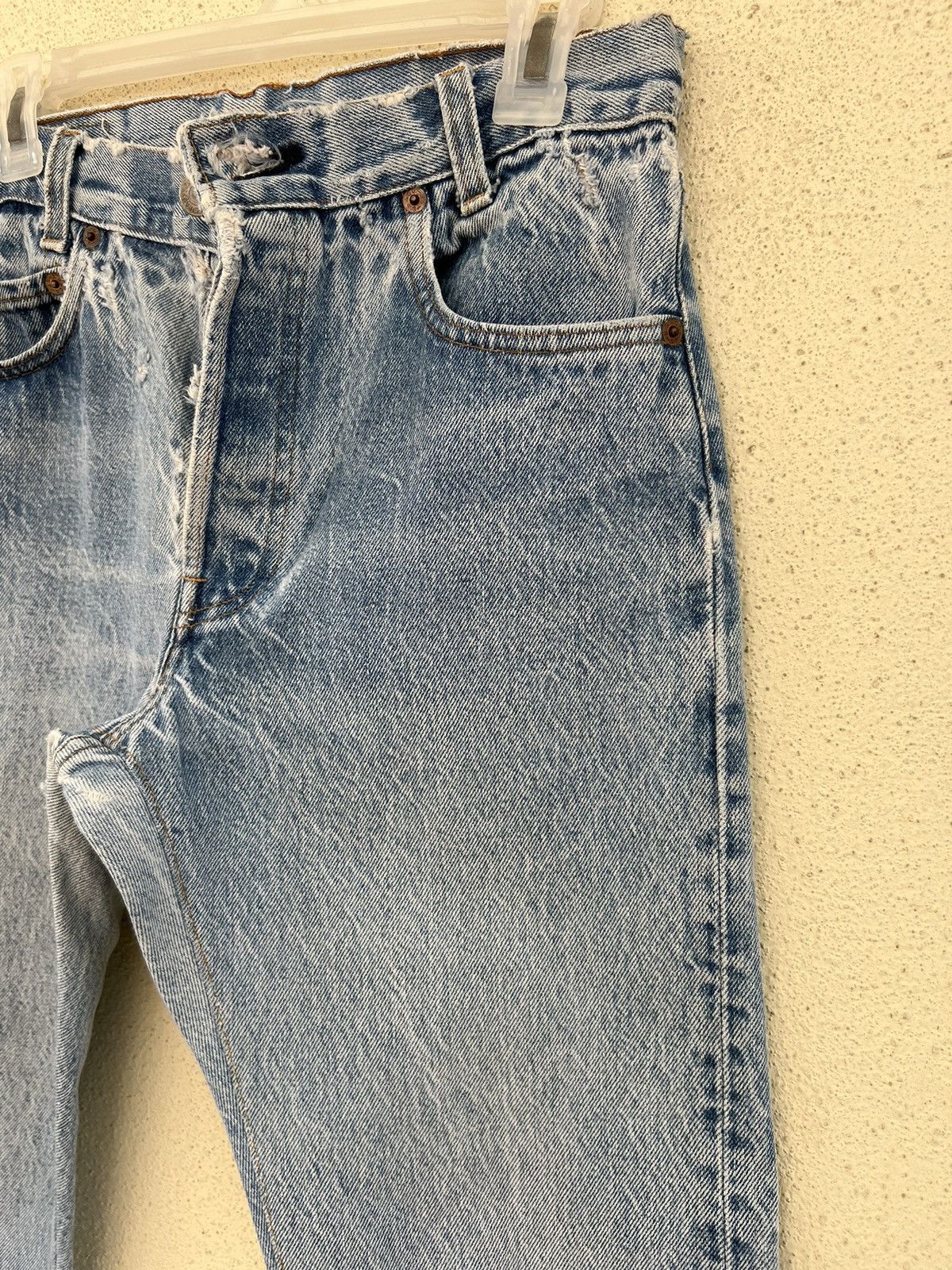 Levi's Vintage 80s Levi’s 701 Distressed Fade Denim Buttonfly Jeans Size US 29 - 11 Thumbnail