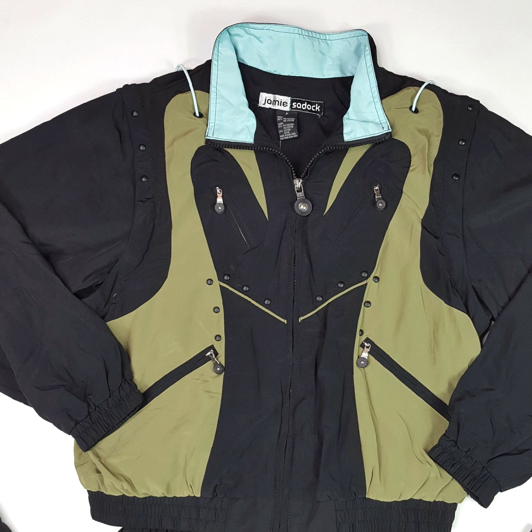 Vintage VINTAGE Jamie Sadock 2 Piece Women's Petite Track Suit Athletic Windbreaker Jacket Pants Size 28" / US 6 / IT 42 - 3 Thumbnail