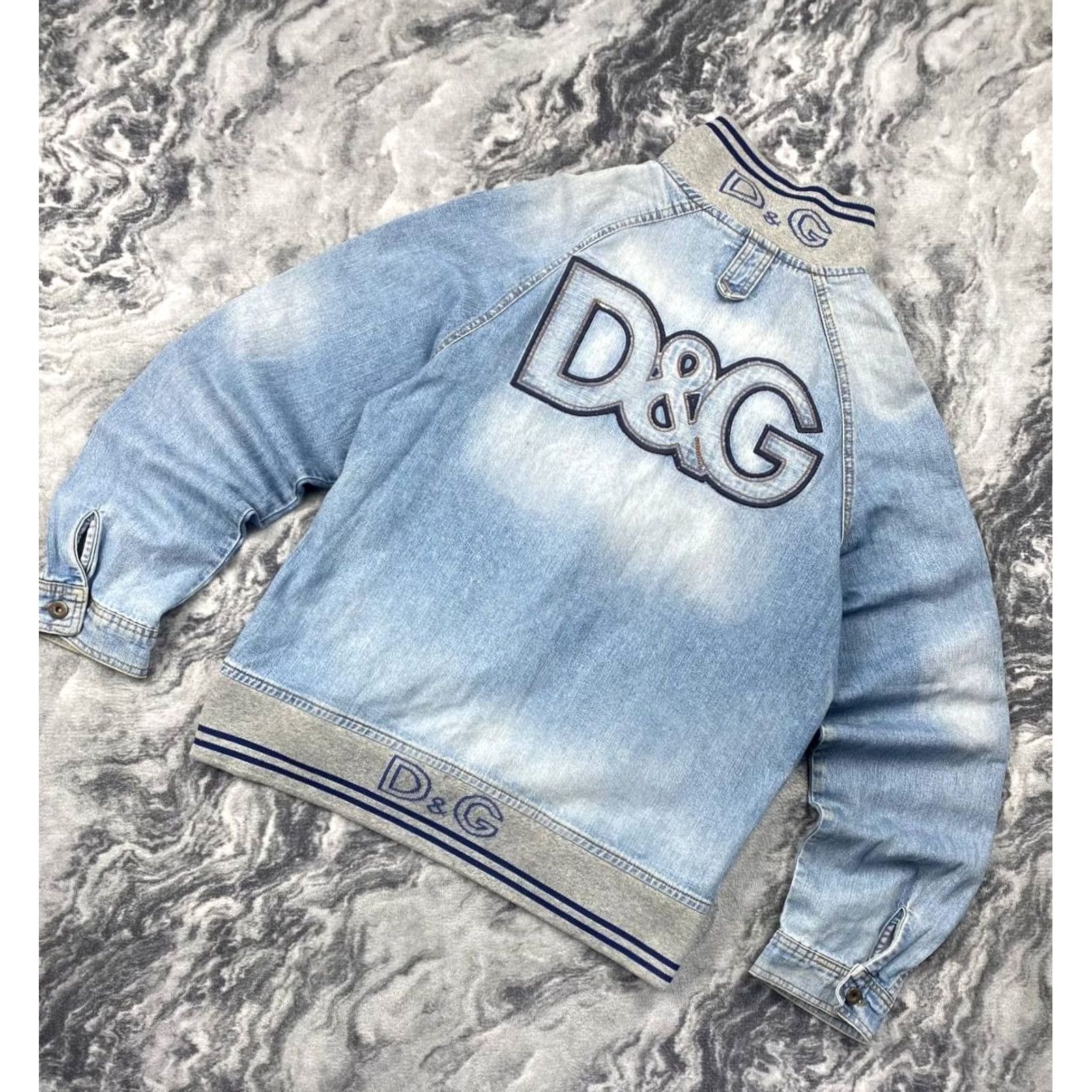 Dolce & Gabbana VINTAGE Dolce&Gabbana Denim Bomber Jacket Logo Men XL Blue Jacket Womens/Mens? Size US XL / EU 56 / 4 - 2 Thumbnail