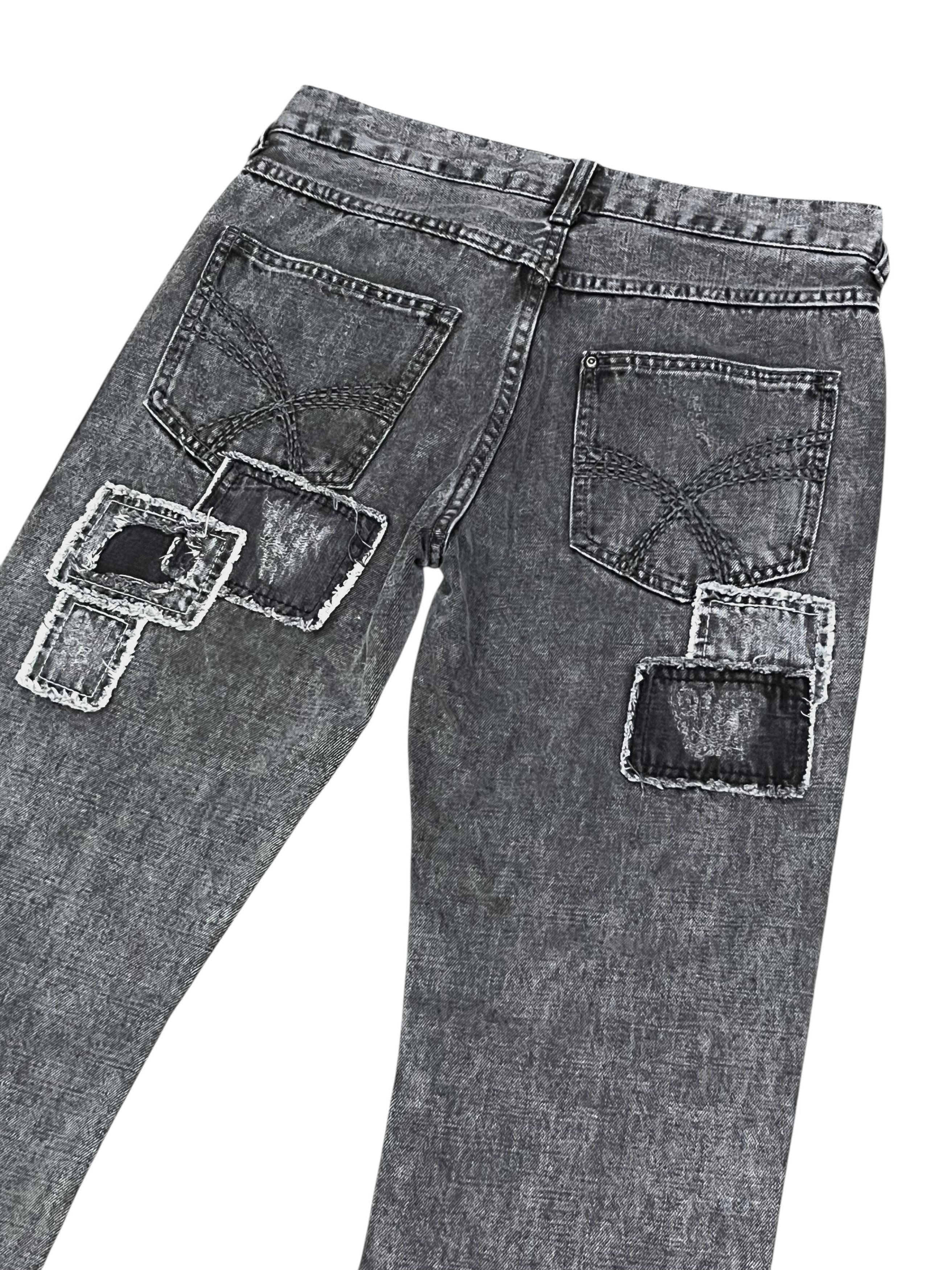 Japanese Brand Vtg AVAIL Jeans Japan Patchwork Grunge Distressed Denim Y2K Size US 29 - 8 Thumbnail
