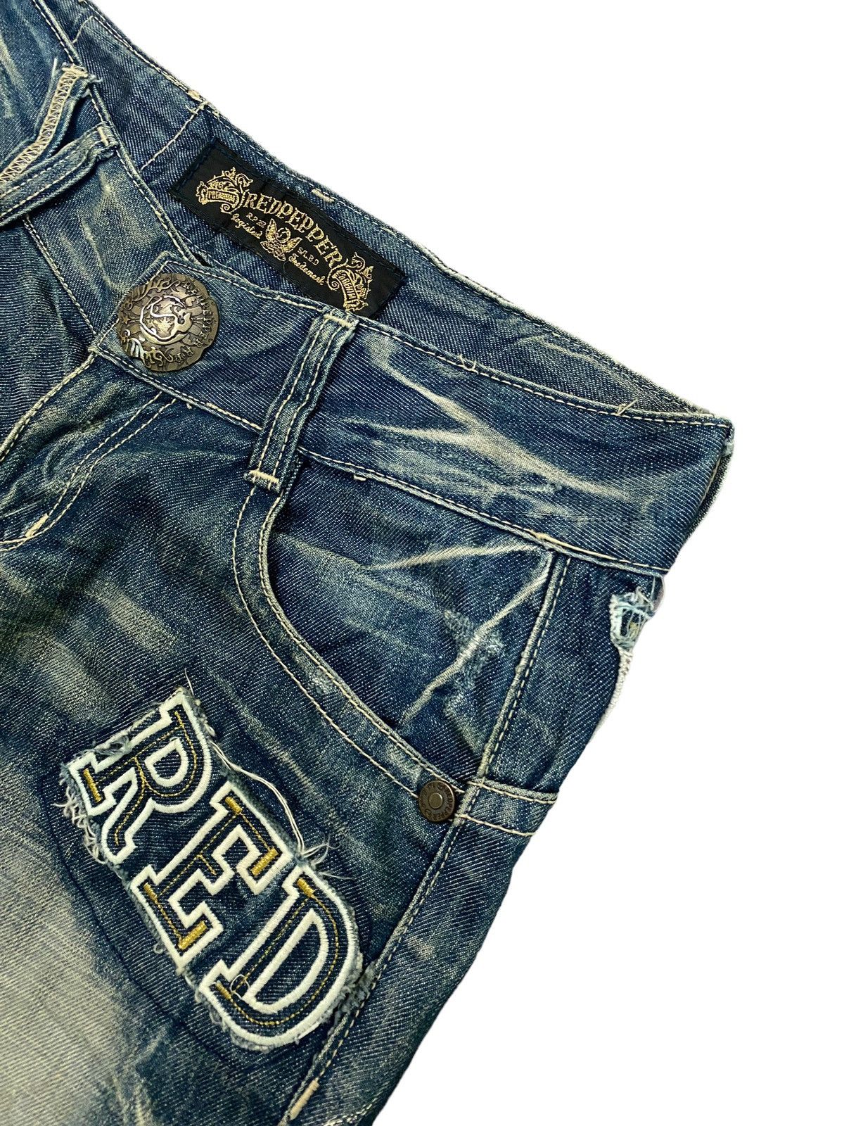 Japanese Brand Famous Fashion REDPEPPER Patches Clawmark Denim Size US 28 / EU 44 - 9 Thumbnail