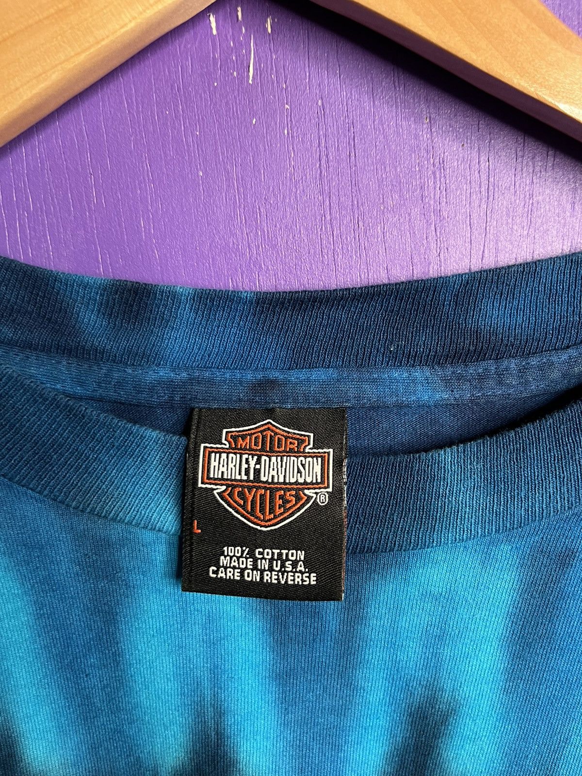 Harley Davidson × Vintage Vintage 2004 Harley Davidson tie dye long-sleeve t-shirt Size US L / EU 52-54 / 3 - 4 Thumbnail