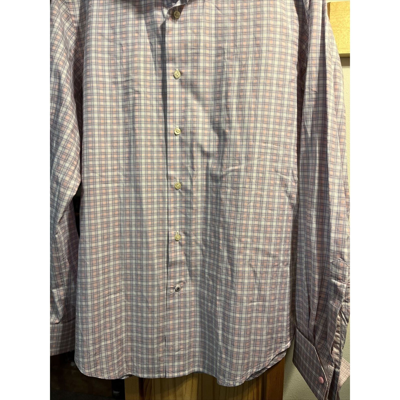 Robert Graham Robert Graham Men’s M 15.5 39 Pink Check Button Cotton Shirt Size US M / EU 48-50 / 2 - 9 Thumbnail