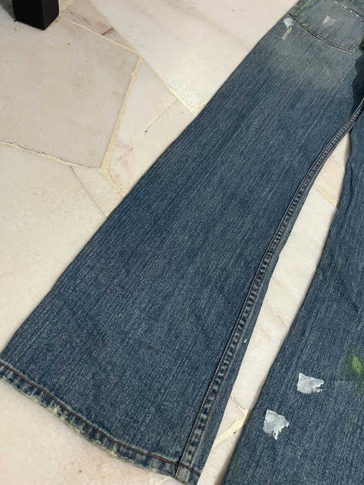 Japanese Brand FLARE 90’s NYLAUS DISTRESS PAINTER JEAN Size US 30 / EU 46 - 13 Thumbnail