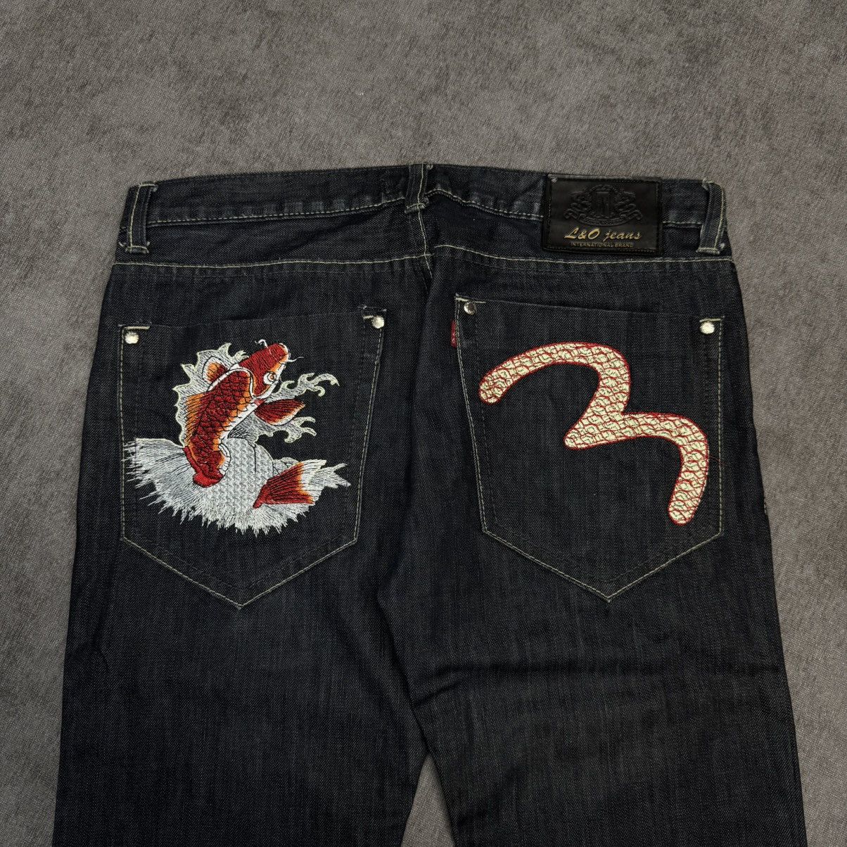 Designer × Japanese Brand × Vintage Crazy Vintage Denim Pants embroidered logo y2k Size US 32 / EU 48 - 3 Thumbnail