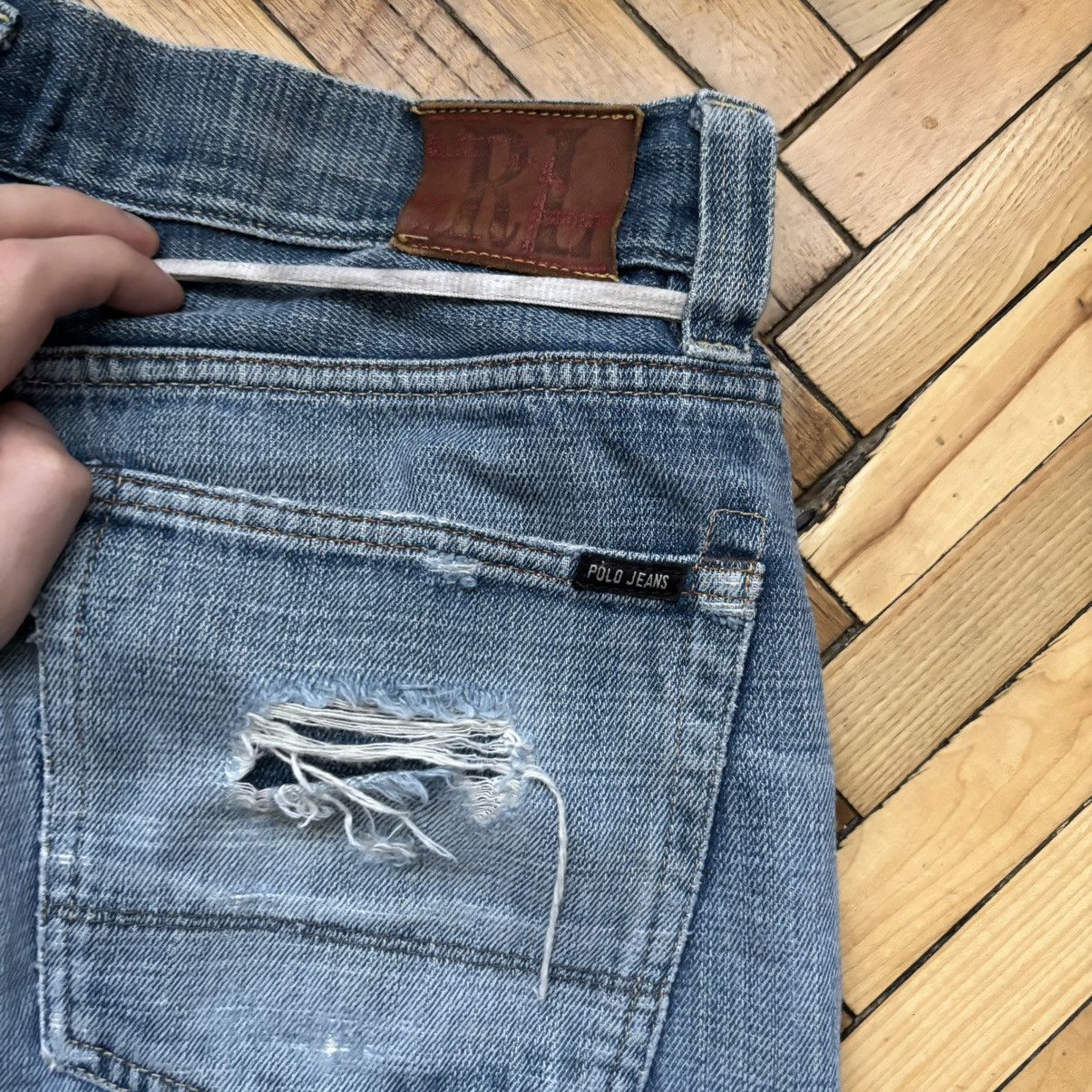 Ralph Lauren Last Drop‼️Vintage Polo Ralph Lauren Distressed Loose Jeans Size US 32 / EU 48 - 8 Thumbnail