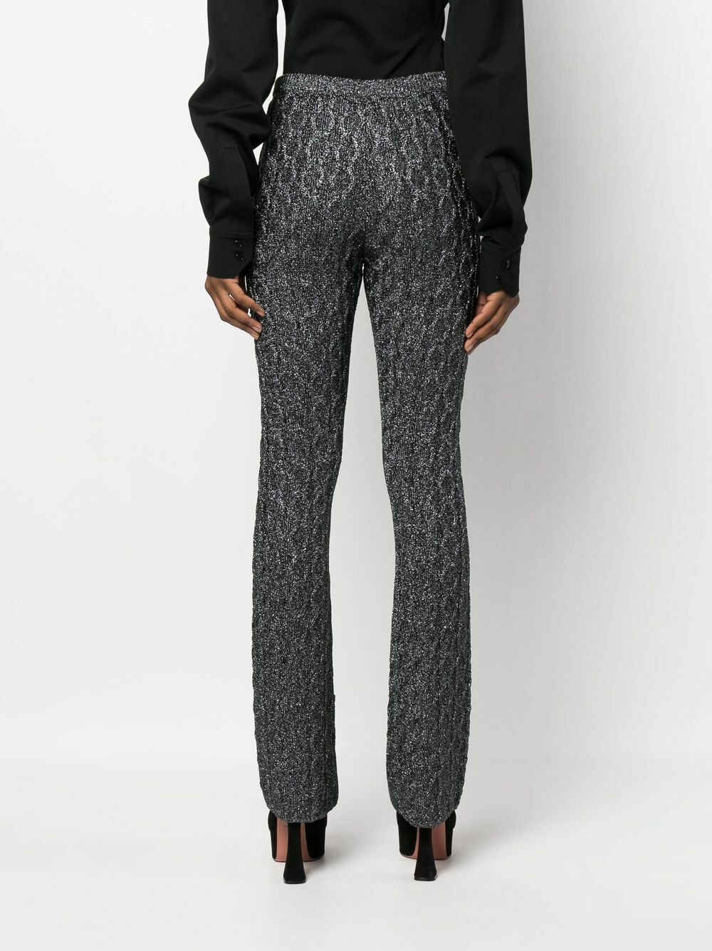 Gucci o1s1wg111025 Knitted Slim-Fit Trousers in Black Size 28" / US 6 / IT 42 - 4 Thumbnail