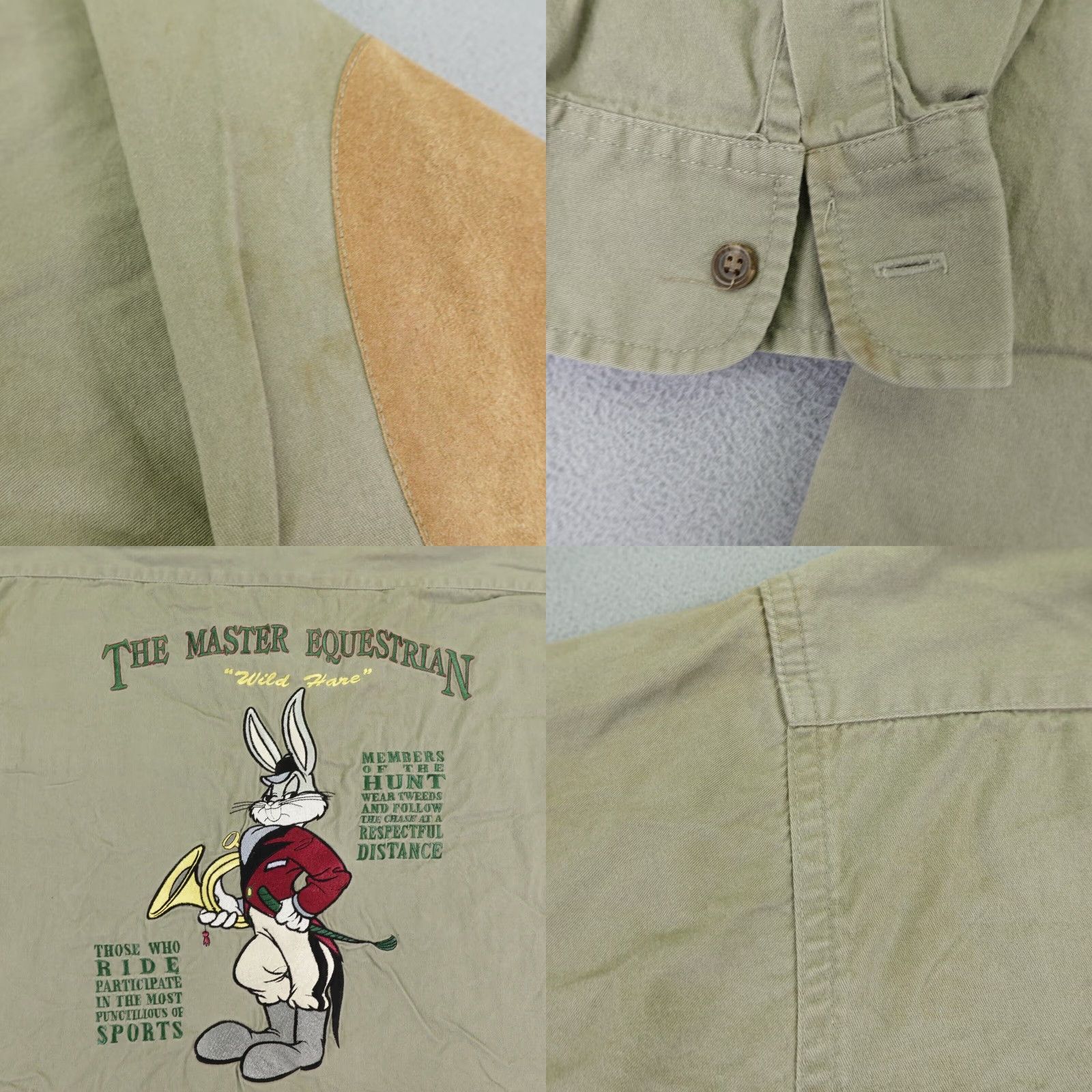 Acme Clothing VINTAGE Bugs Bunny Shirt Men Medium Cotton Collared Button-Up 90s Cartoon Embroidered Patches Size US M / EU 48-50 / 2 - 8 Thumbnail