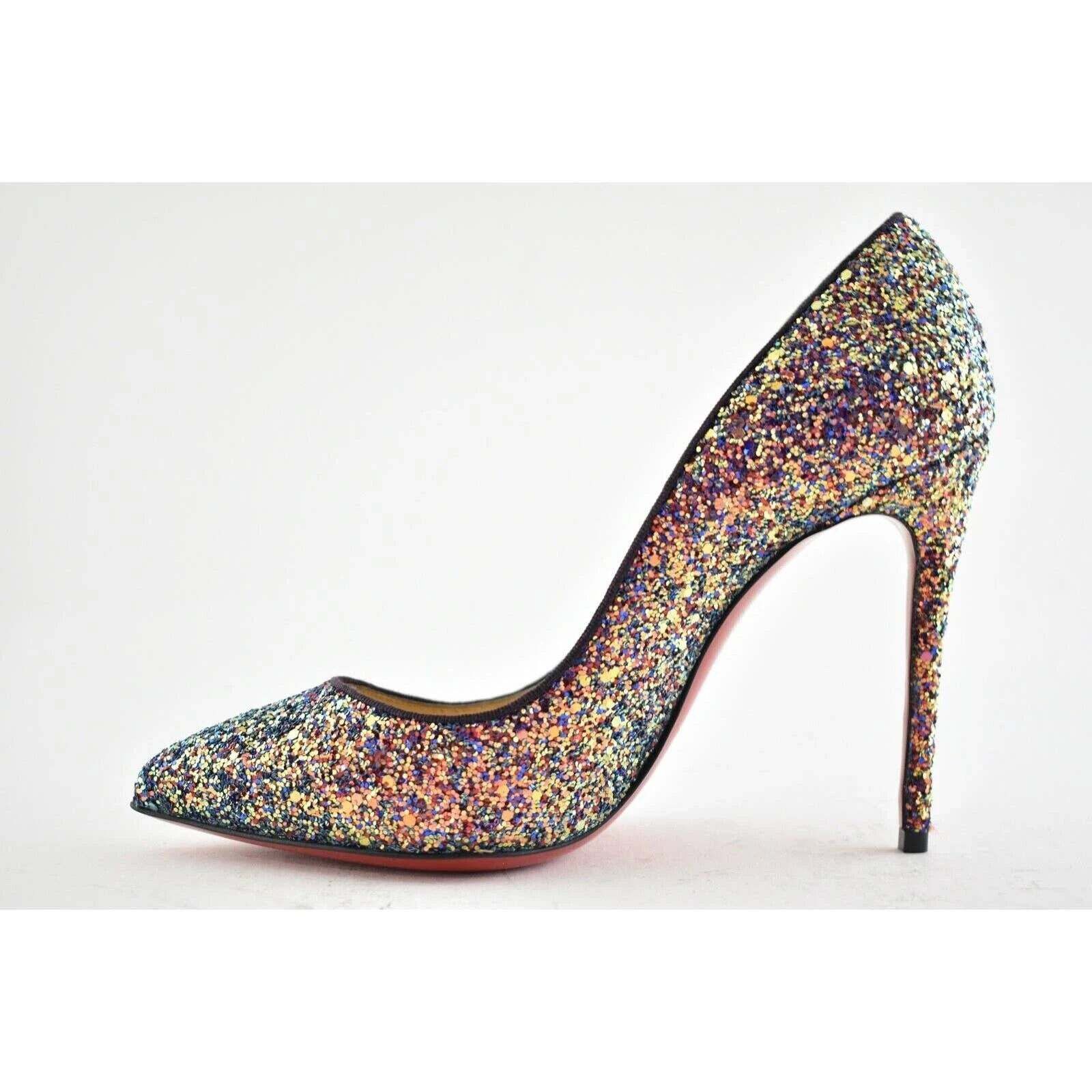 Christian Louboutin Pigalle Follies 100 Glitter Milkyway Blue Red Heel Pump 36.5 Size US 6.5 / IT 36.5 - 7 Thumbnail