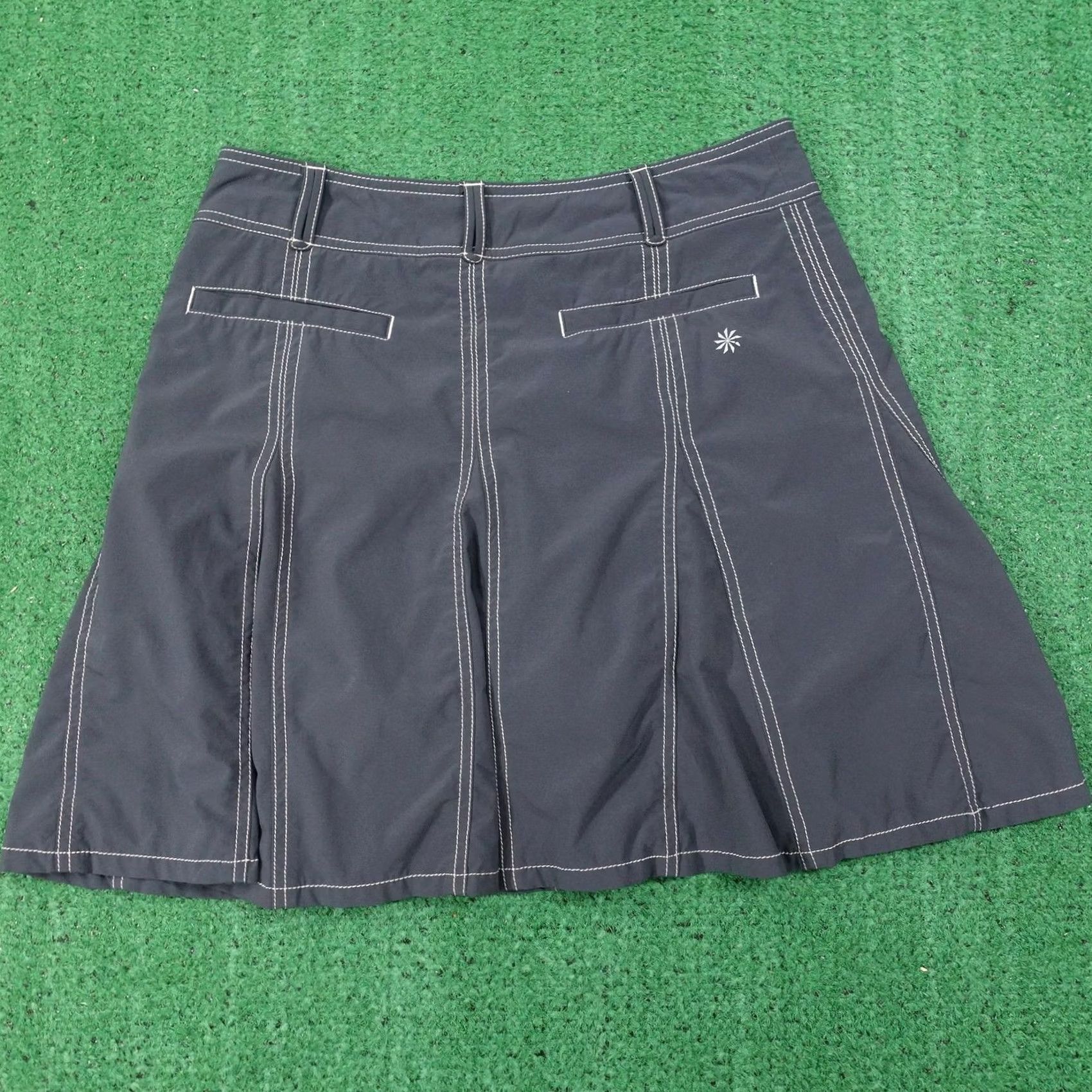 Athleta Athleta Womens Skort Petites Gray A-Line Microfiber Skirt Size 30" / US 8 / IT 44 - 4 Thumbnail